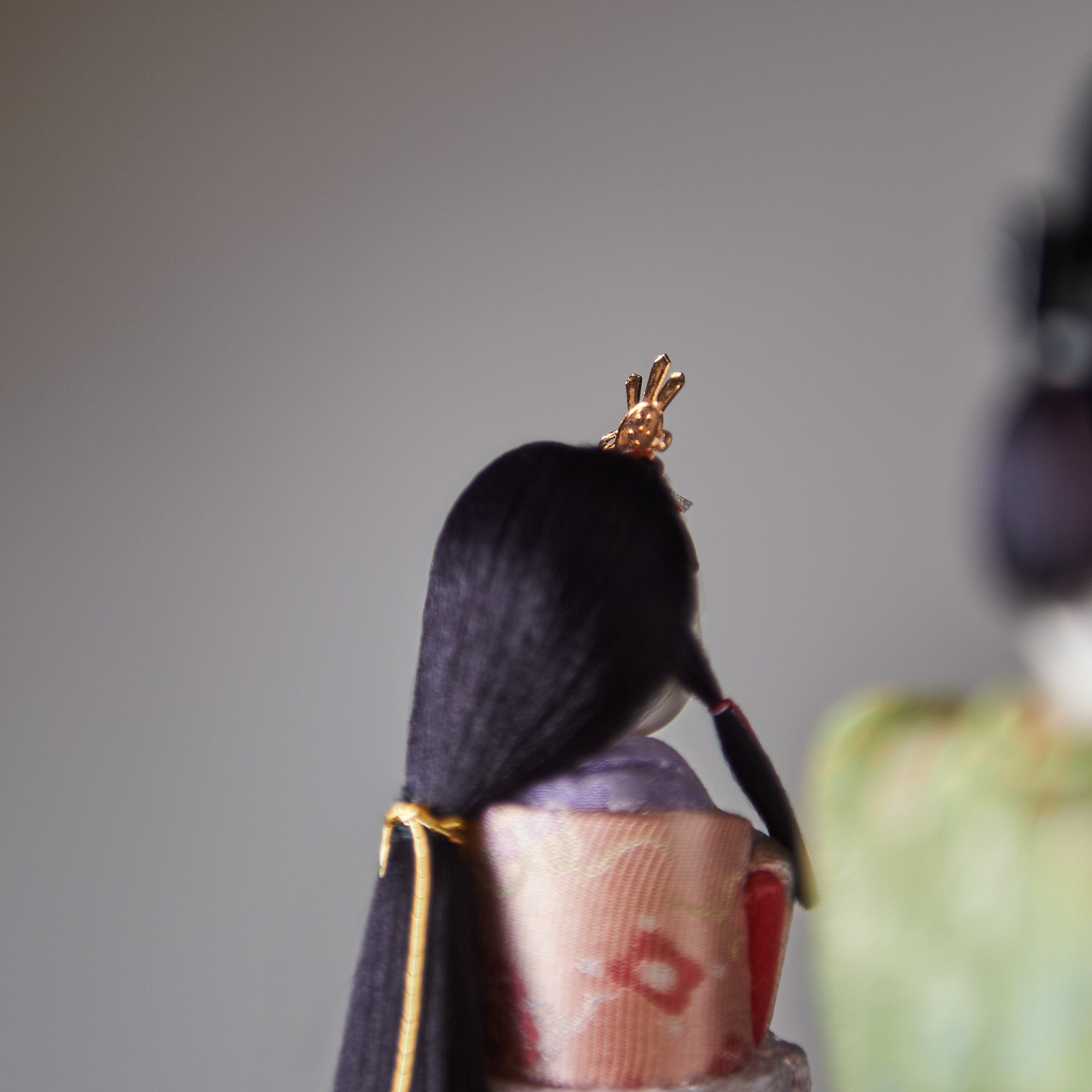 Standing Hina Dolls with Maki-e Plum Blossom Screen