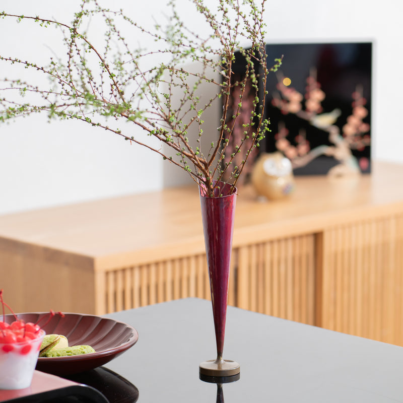 Seigado Red Copper Single-Flower Vase