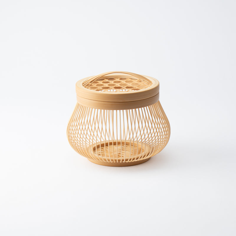Komachi Suruga Bamboo Basketry Basket with Lid