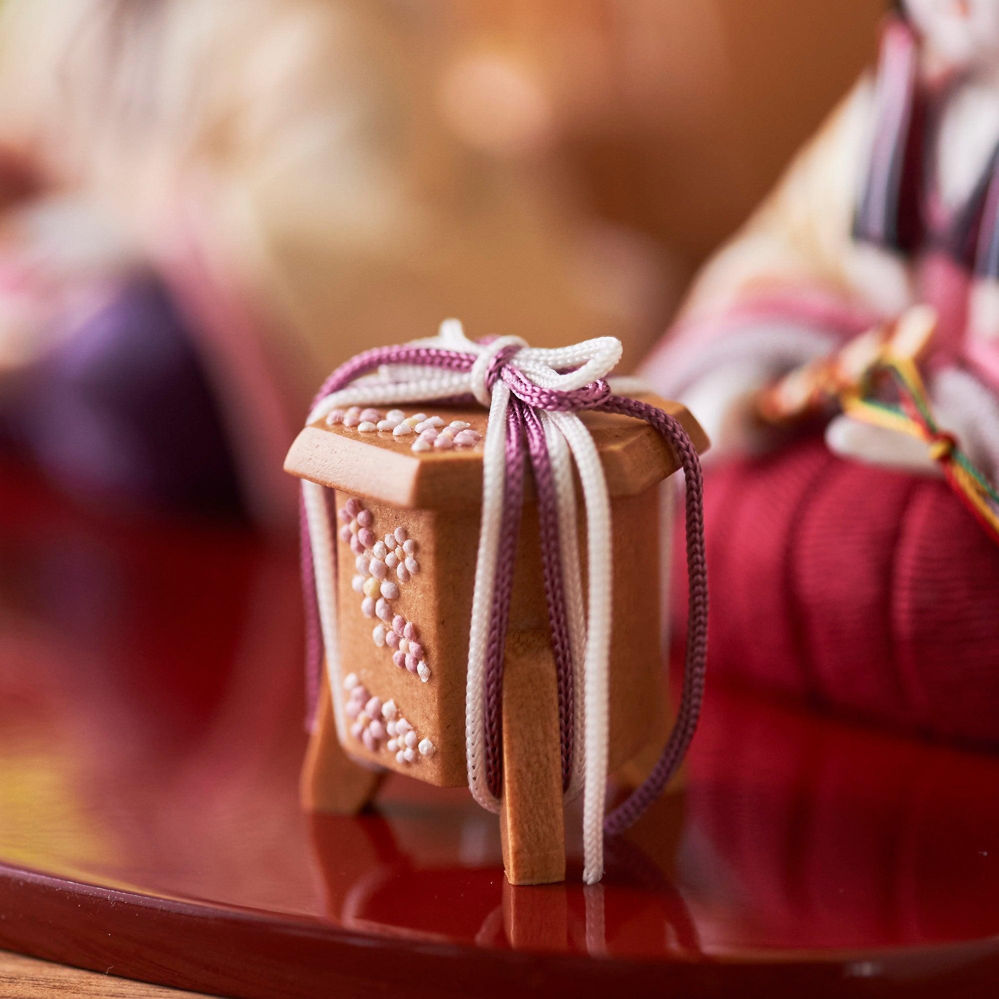 Peony Arabesque Hina Dolls with Golden Folding Screen