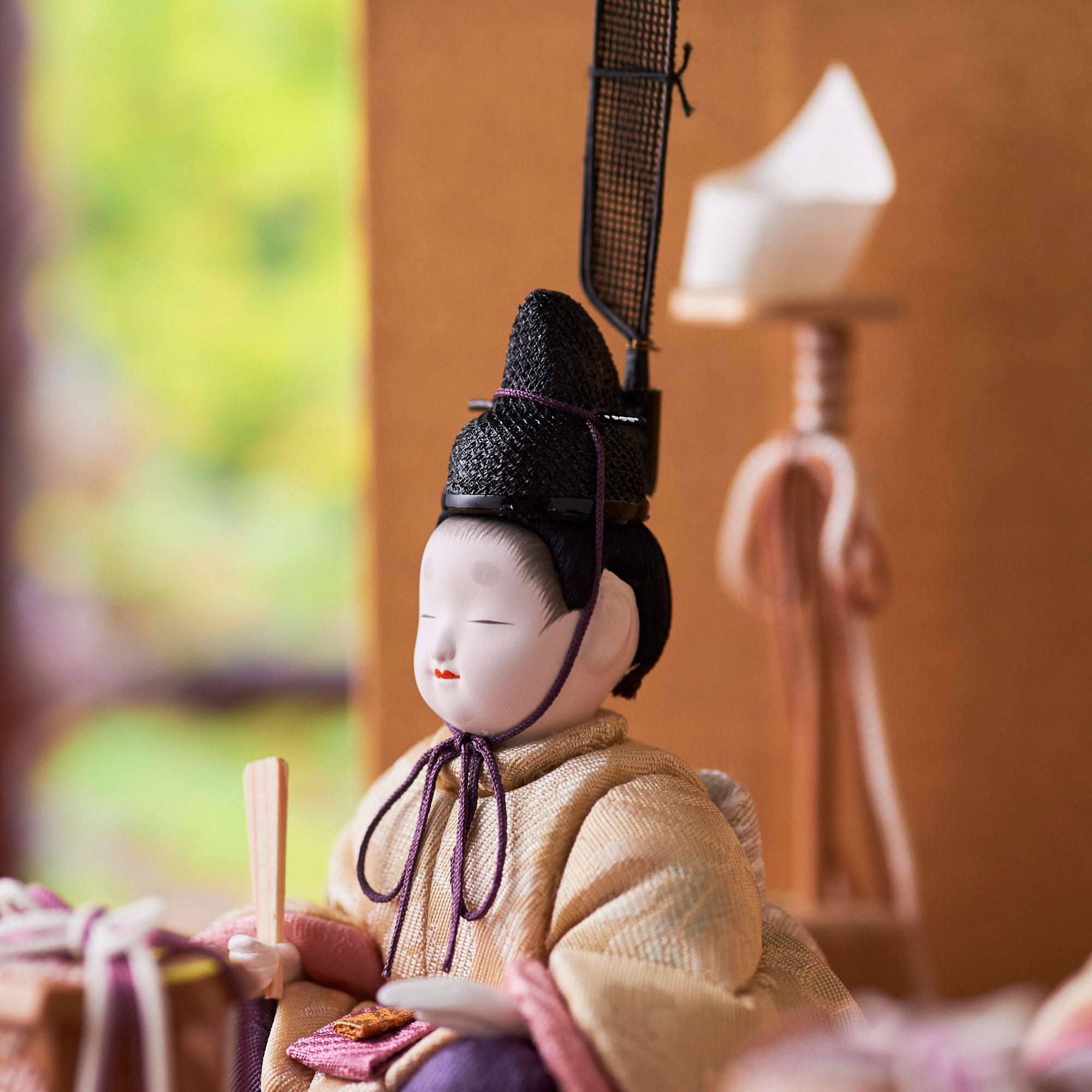 Peony Arabesque Hina Dolls with Golden Folding Screen