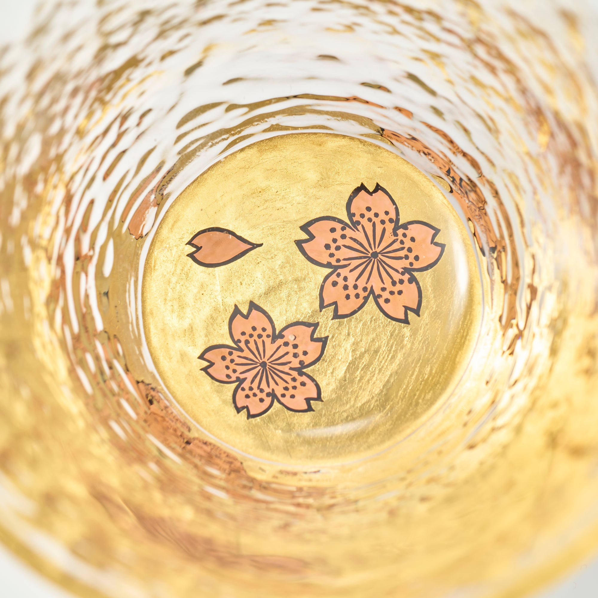 Sakura Maki-e Glass Guinomi Sake Cup