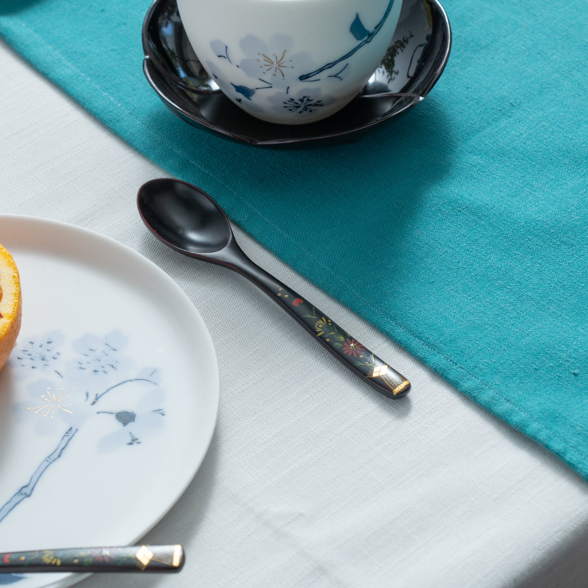 Chrysanthemum Dessert Spoon and Fork Set