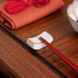 Syuzando White Shippou Kutani Chopstick Rest Set