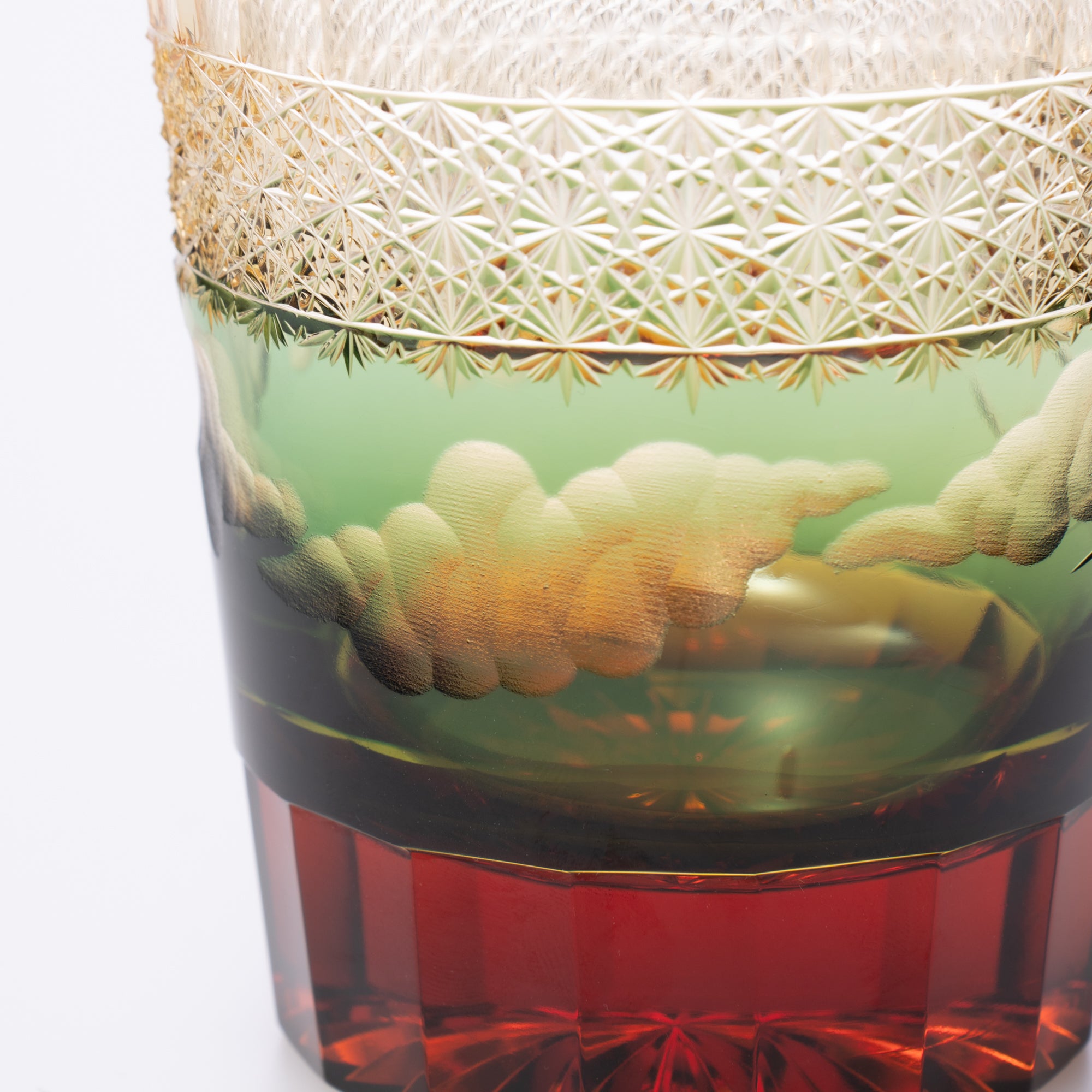 Hokusai Mt. Fuji Edo Kiriko Whiskey Glass