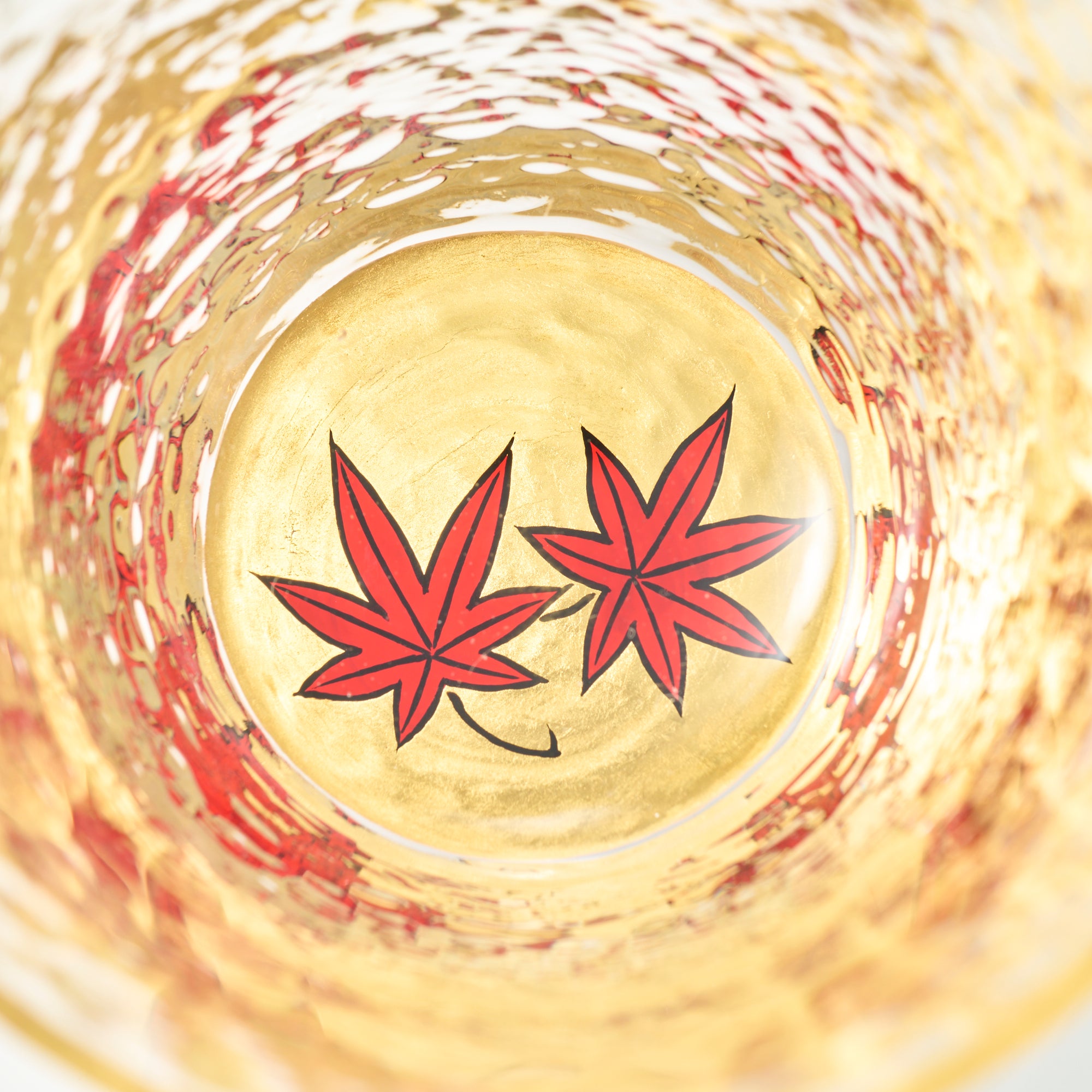 Yoshita Kasho Maple Leaves Maki-e Glass Sake Cup