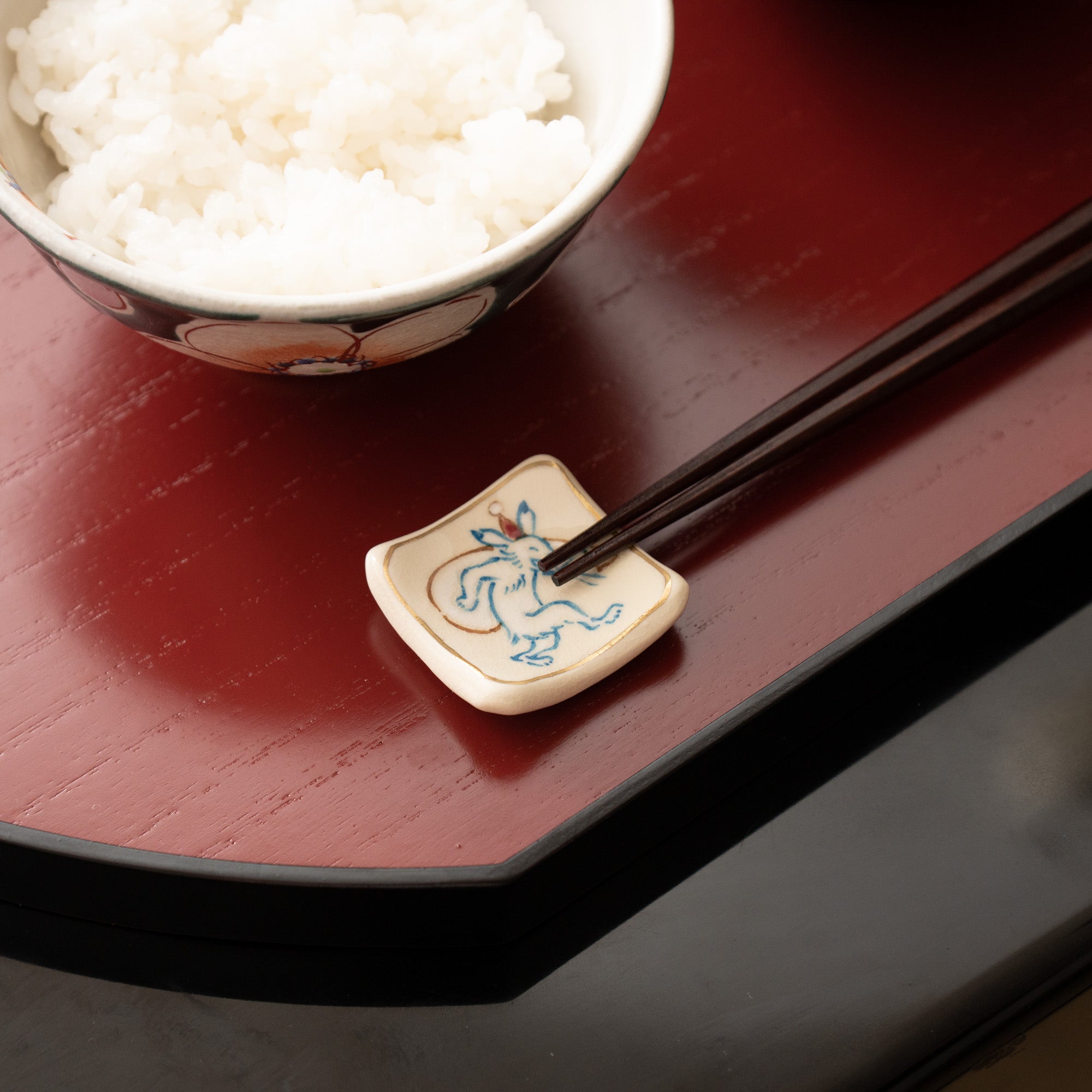 Tosen Kiln Christmas Kiyomizu Ware Chopstick Rest Set