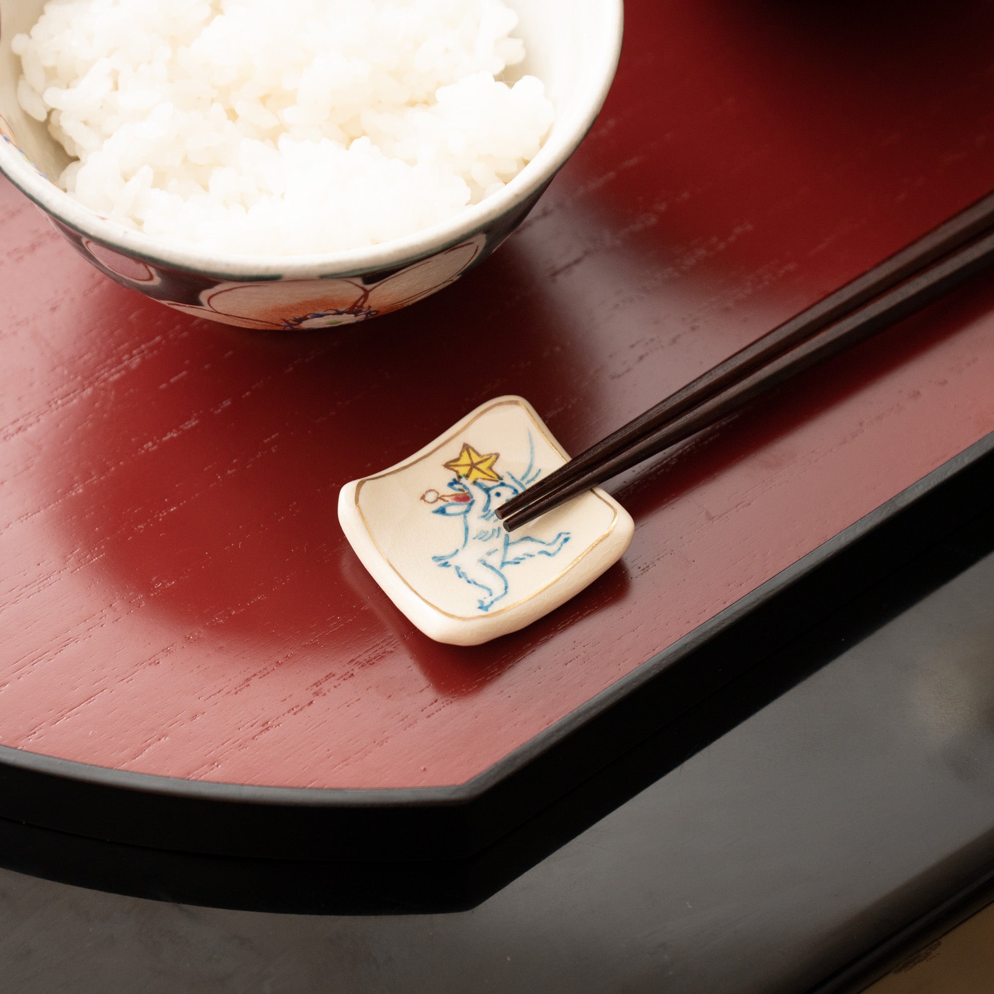 Tosen Kiln Christmas Kiyomizu Ware Chopstick Rest Set