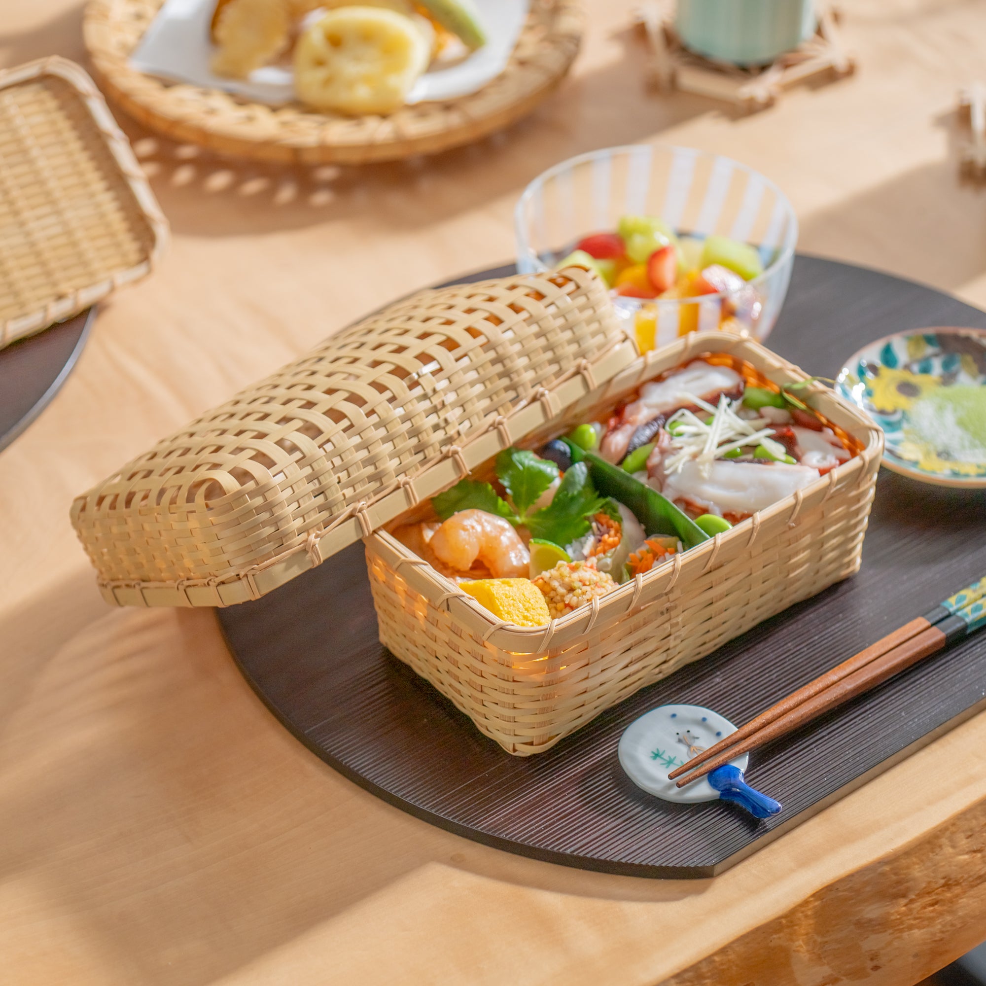 Yotsume Weave Bamboo Bento Box