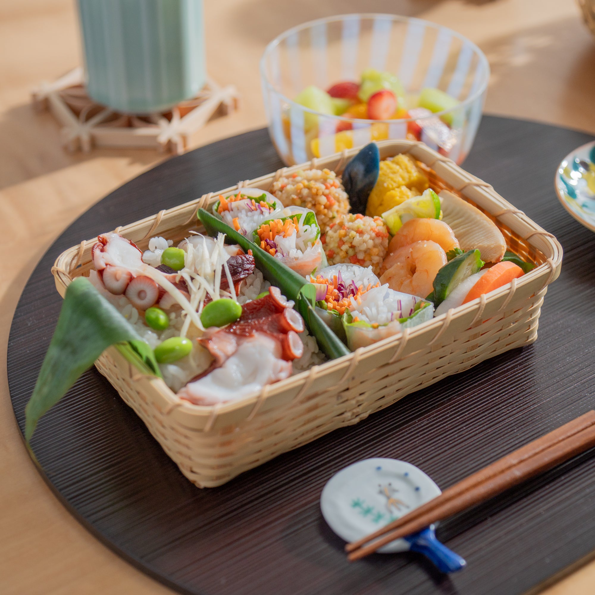 Woven Bamboo Bento Box L