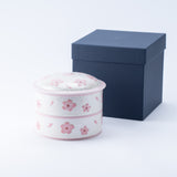 Tasei Kiln Lustrous Pink Sakura Arita Ware Two Tiers Jubako Bento Box