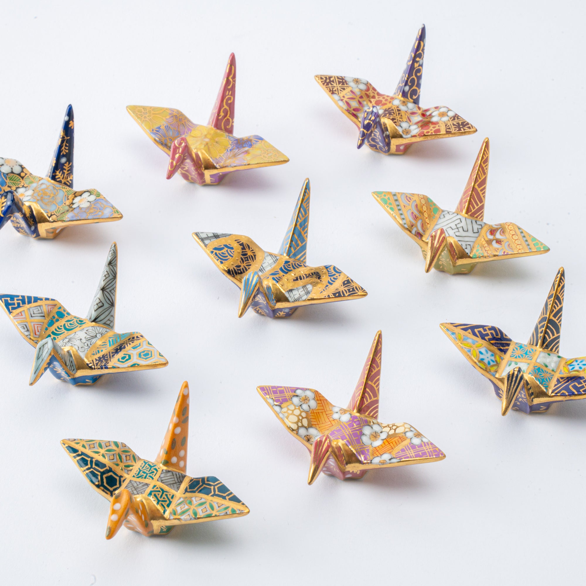 Gold-lined Origami Crane Chopstick Rest
