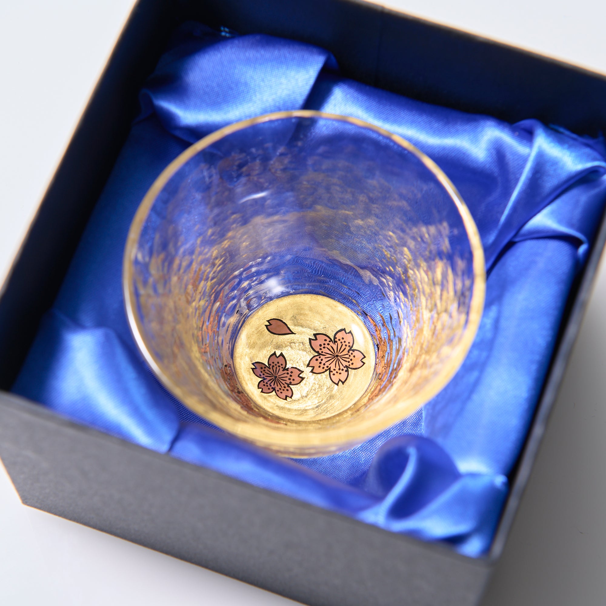 Sakura Maki-e Glass Guinomi Sake Cup