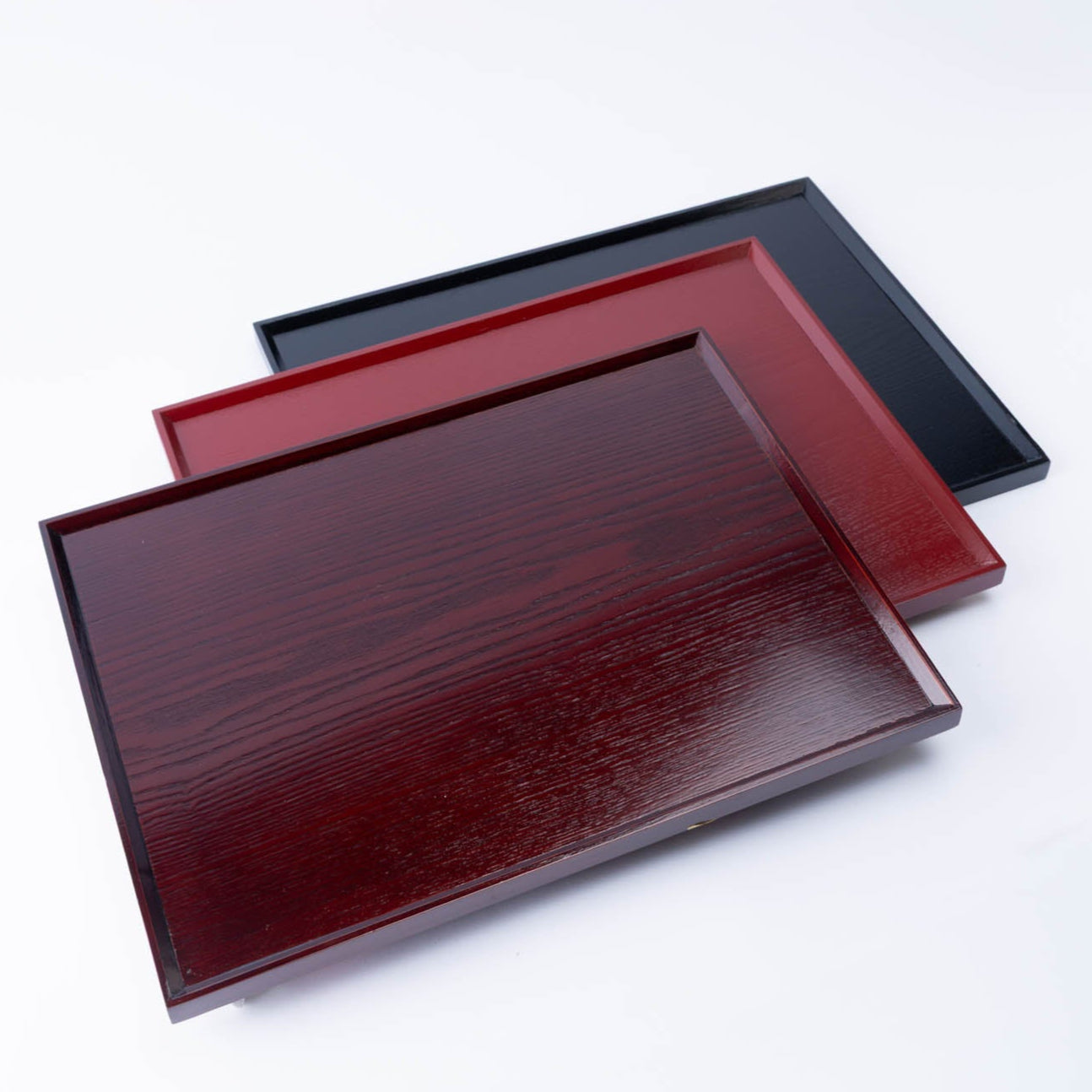 Wood Grained Lacquerware Serving Tray