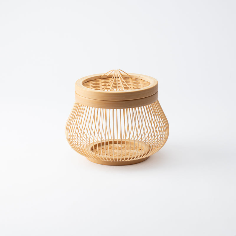 Komachi Suruga Bamboo Basketry Basket with Lid