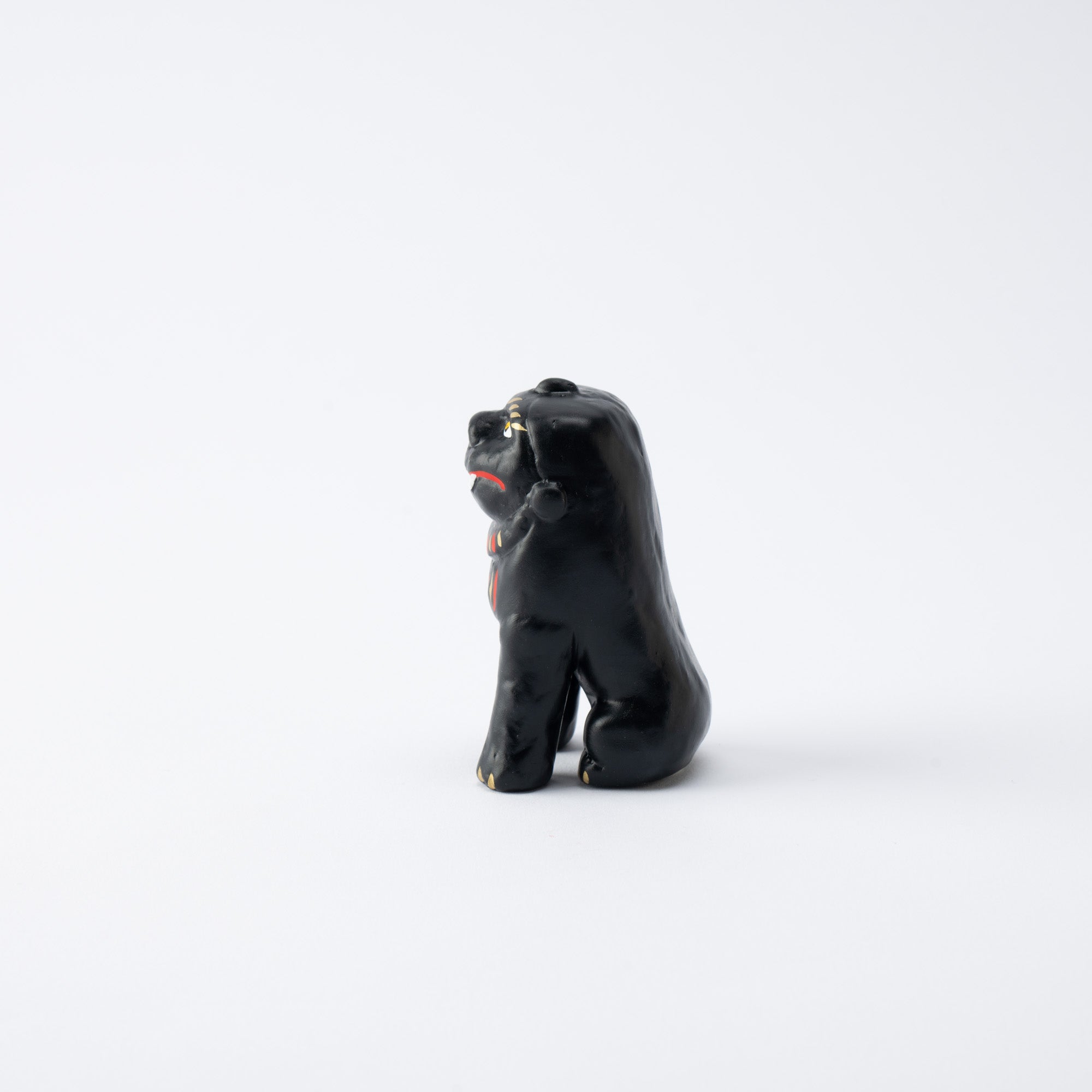 Black Komainu Ungyo Figurine