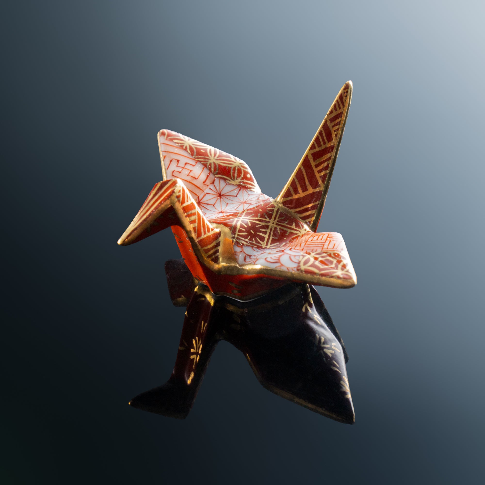 Gold-lined Origami Crane Chopstick Rest