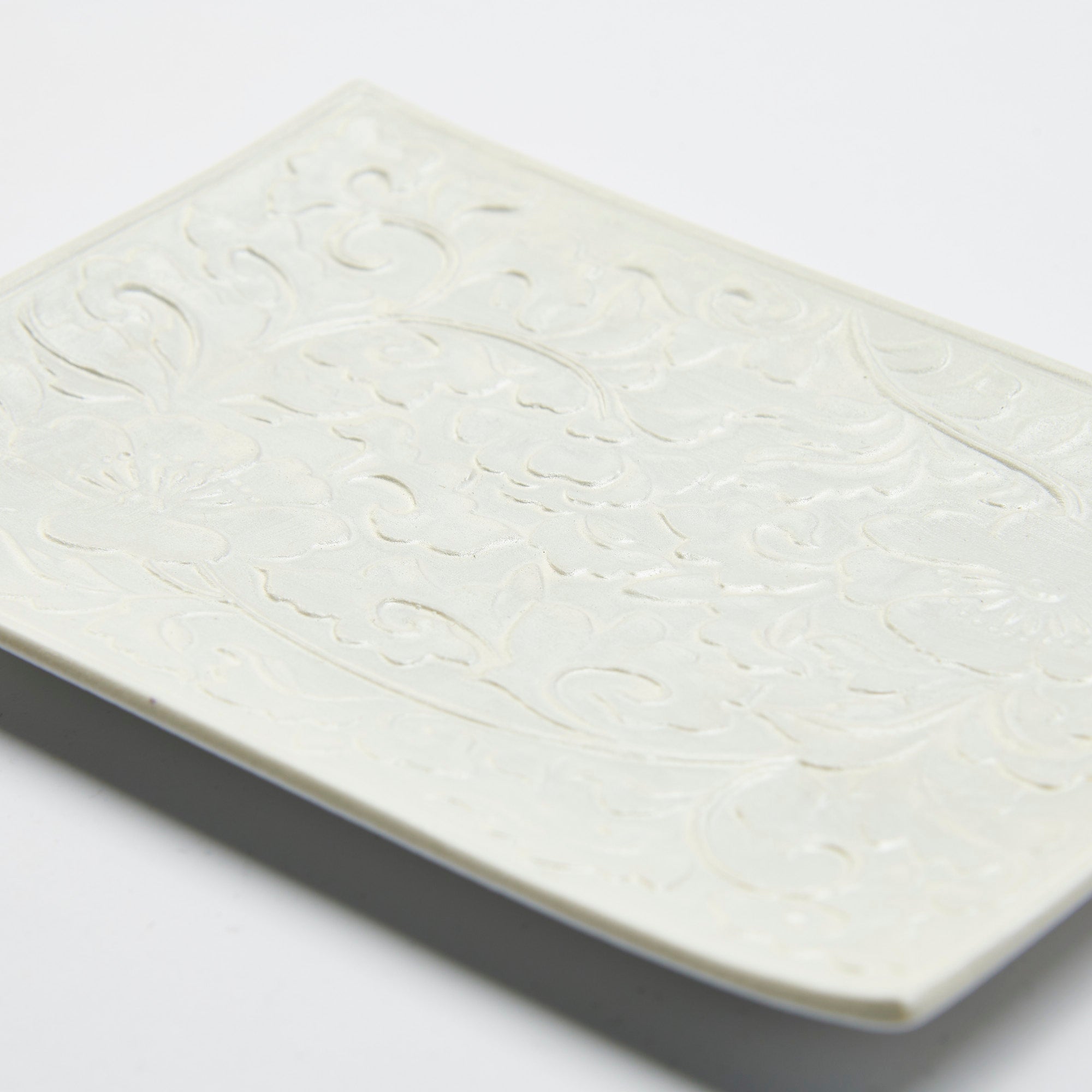 Rectangle Silver Sarasa Pattern Plate