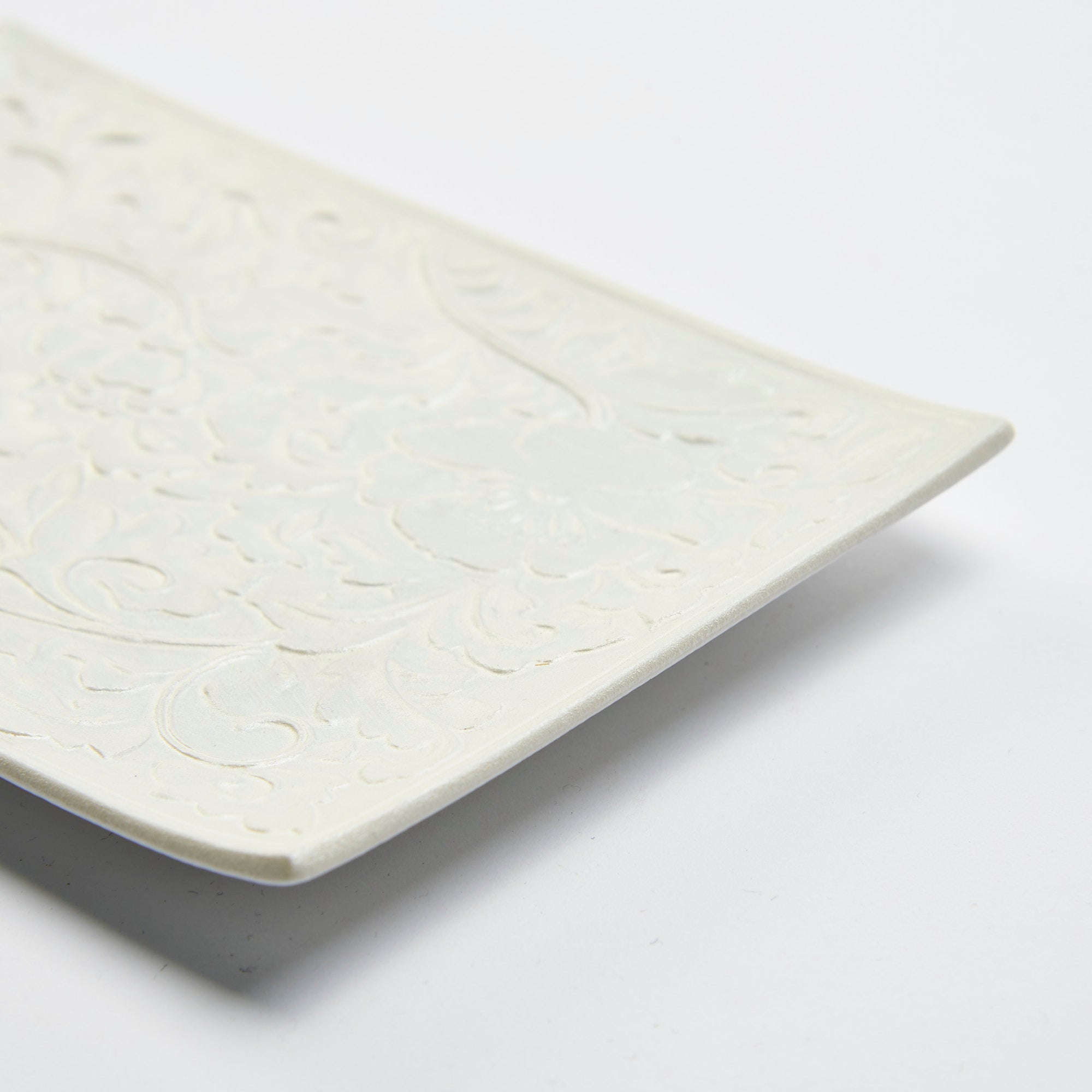 Rectangle Silver Sarasa Pattern Plate