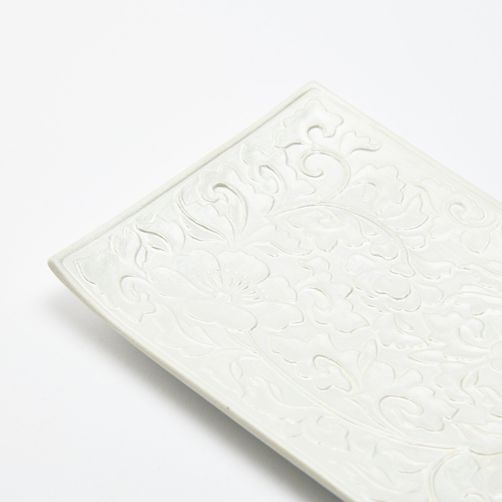 Rectangle Silver Sarasa Pattern Plate