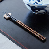 Matsukan Sakura Petals Wakasa Lacquerware Set of Two Pairs of Chopsticks 23 cm (9.1 in) / 21 cm (8.3 in) with Chopstick Rests (Set of Two)
