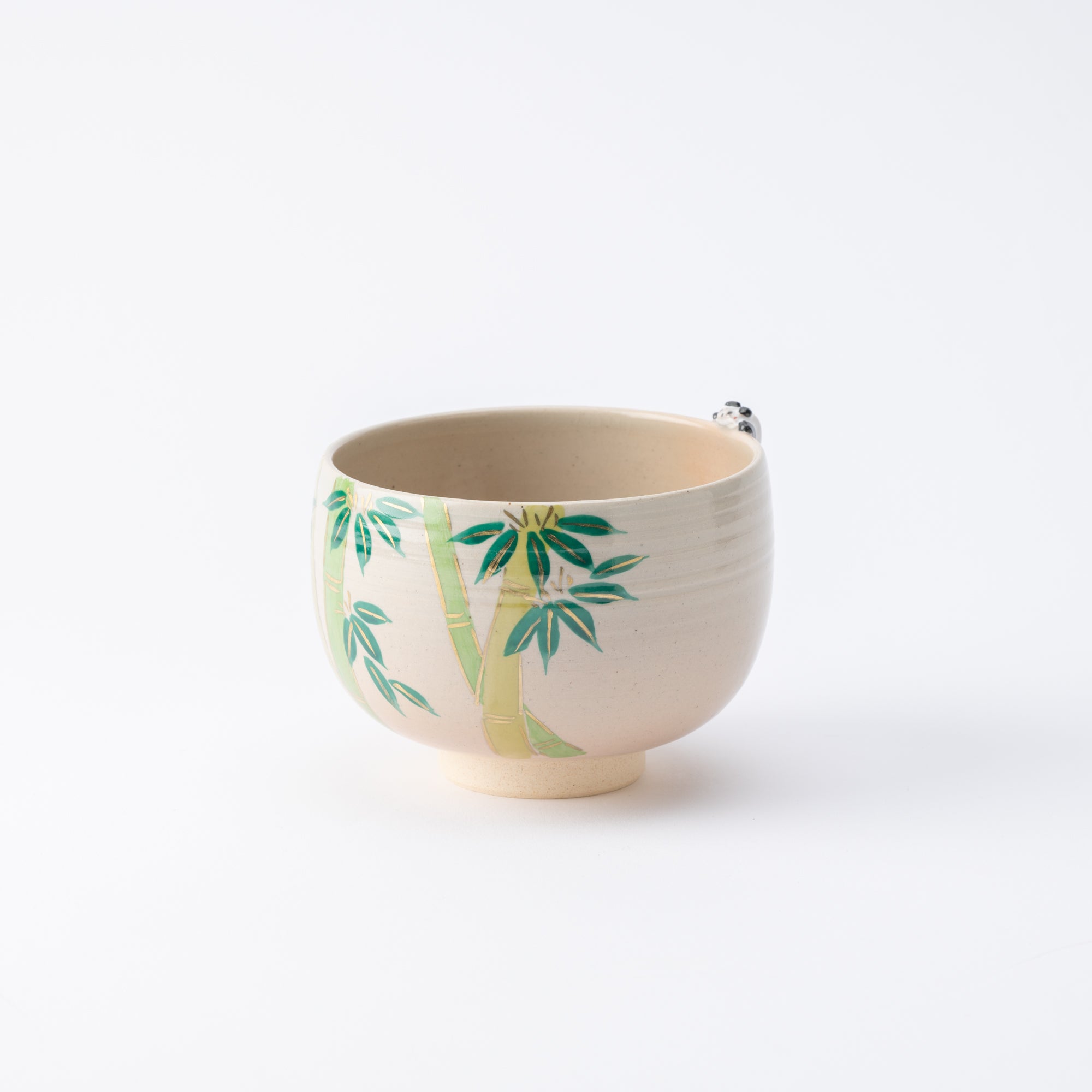 Bamboo and Peeking Panda Matcha Bowl Chawan