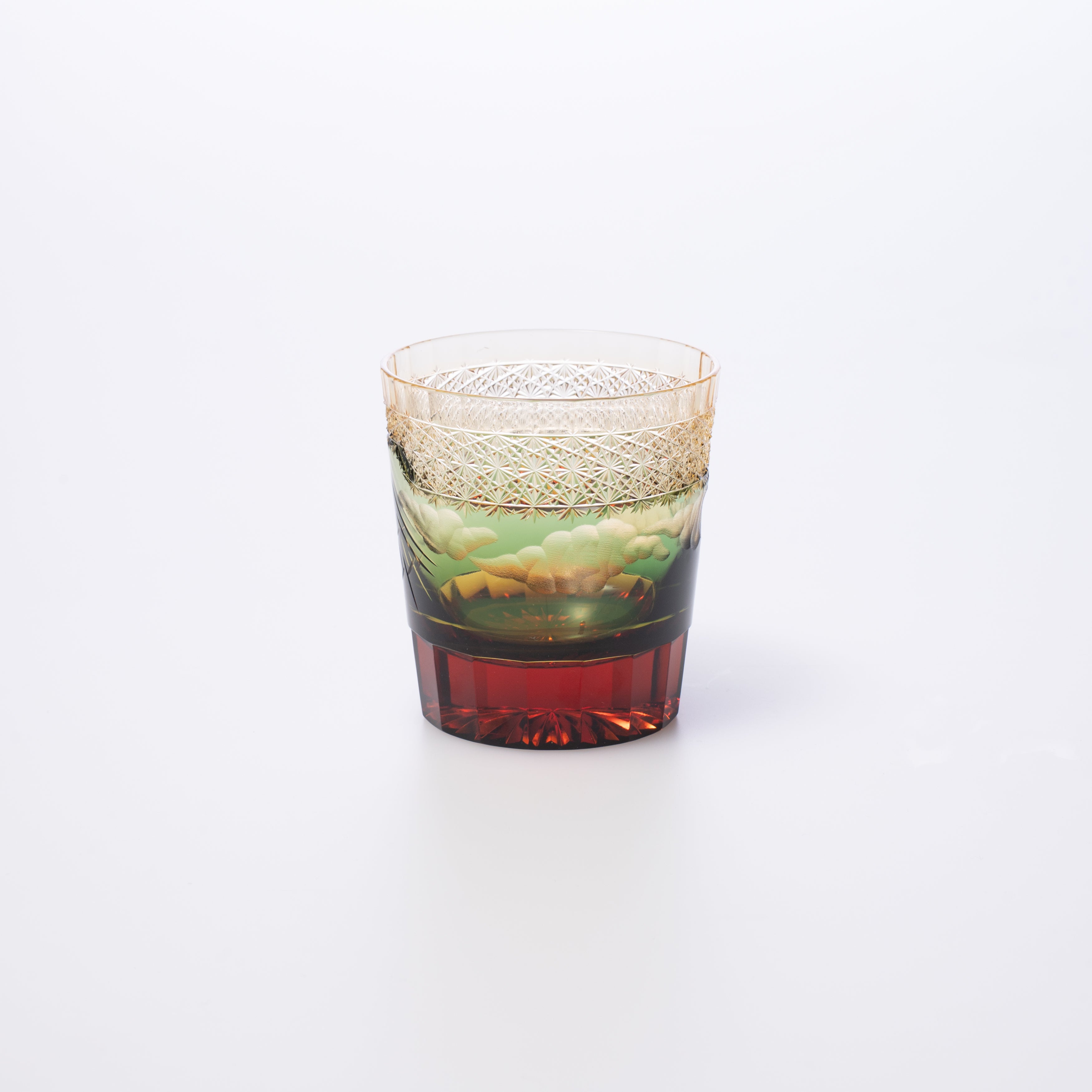 Hokusai Mt. Fuji Edo Kiriko Whiskey Glass