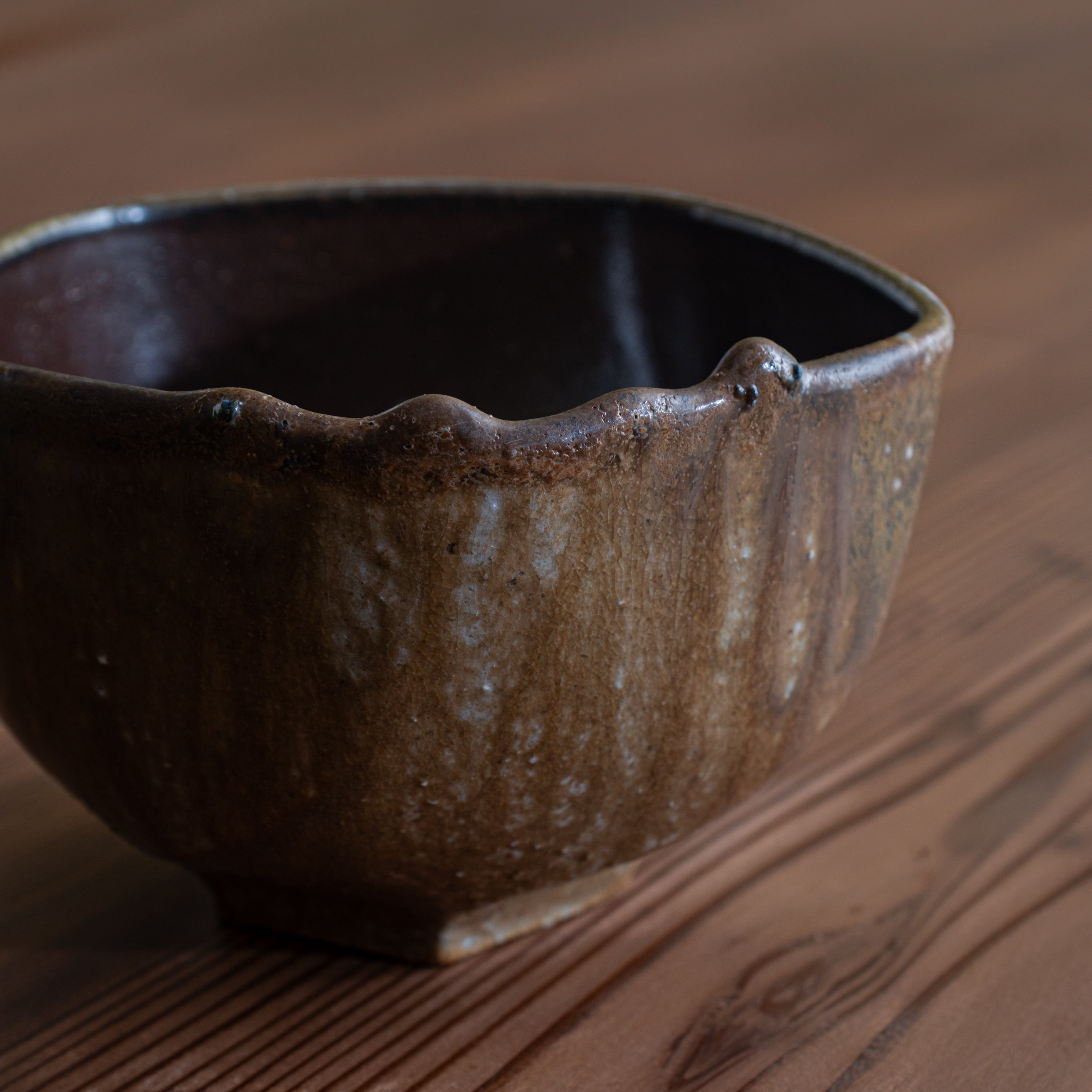 Tamadare Five-Sided Matcha Bowl Chawan