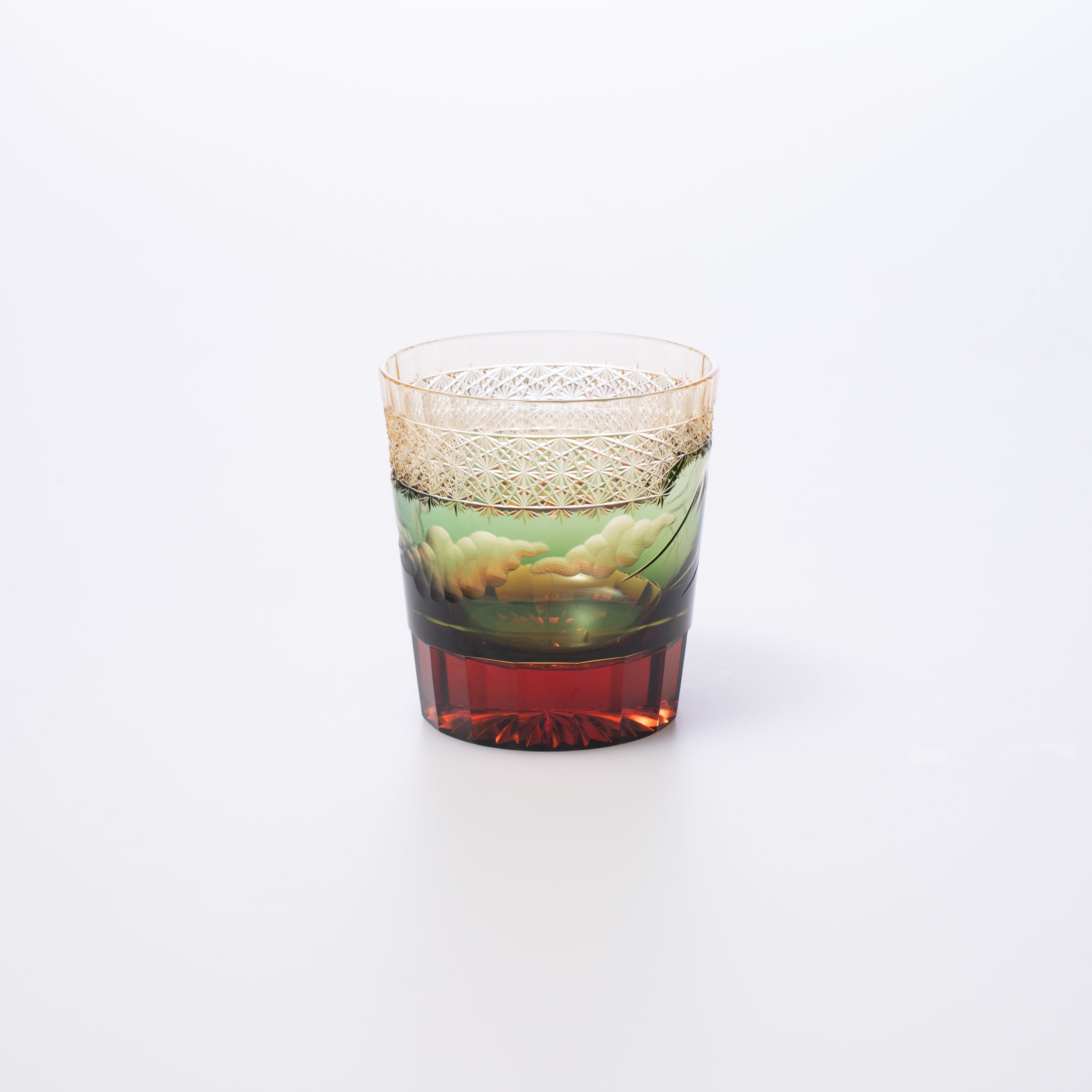 Hokusai Mt. Fuji Edo Kiriko Whiskey Glass