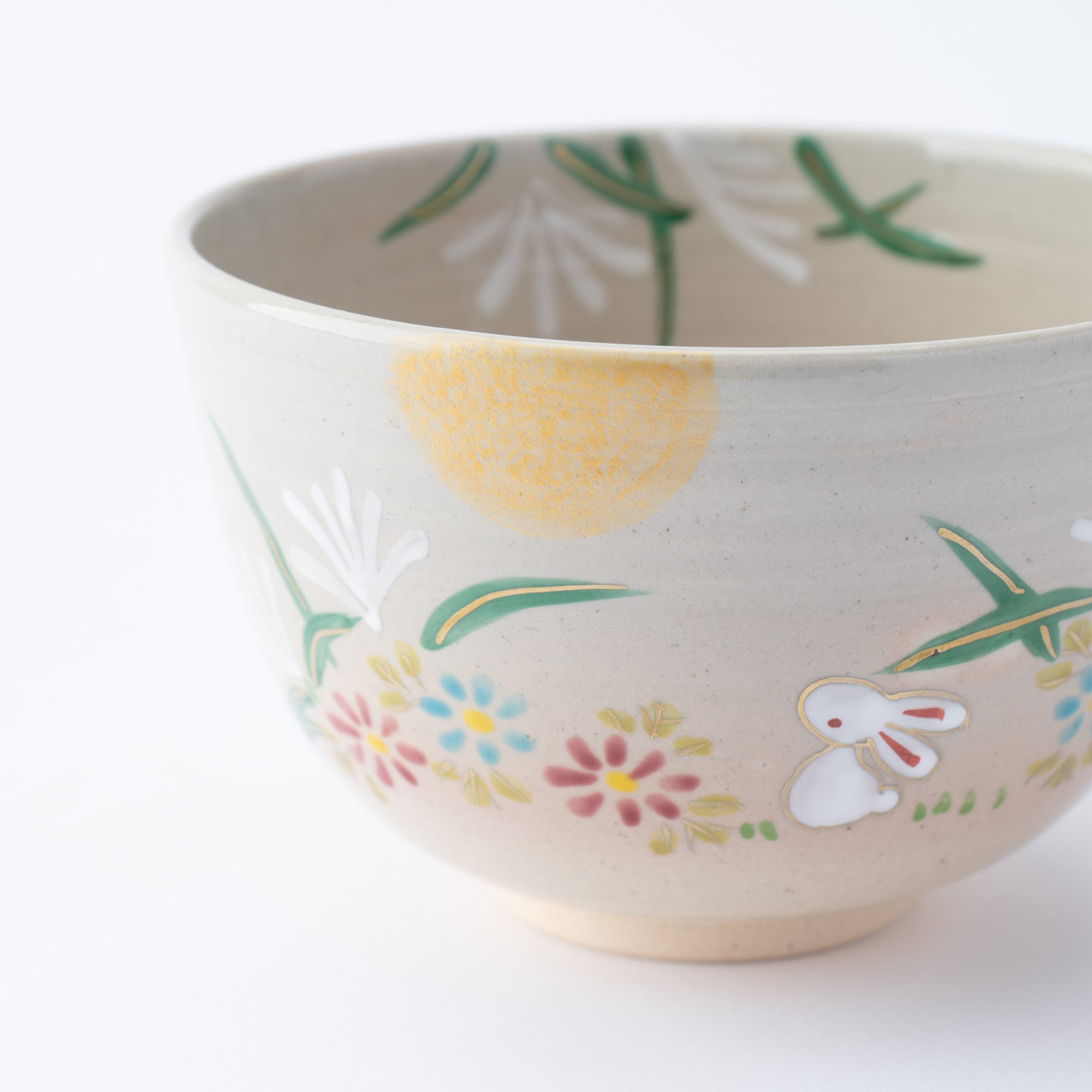 Rabbit and Moon Kyo Ware Matcha Bowl Chawan