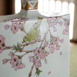 Yamada Yoshiaki Cherry Blossom and Warbling White-eye Japanese Flower Vase