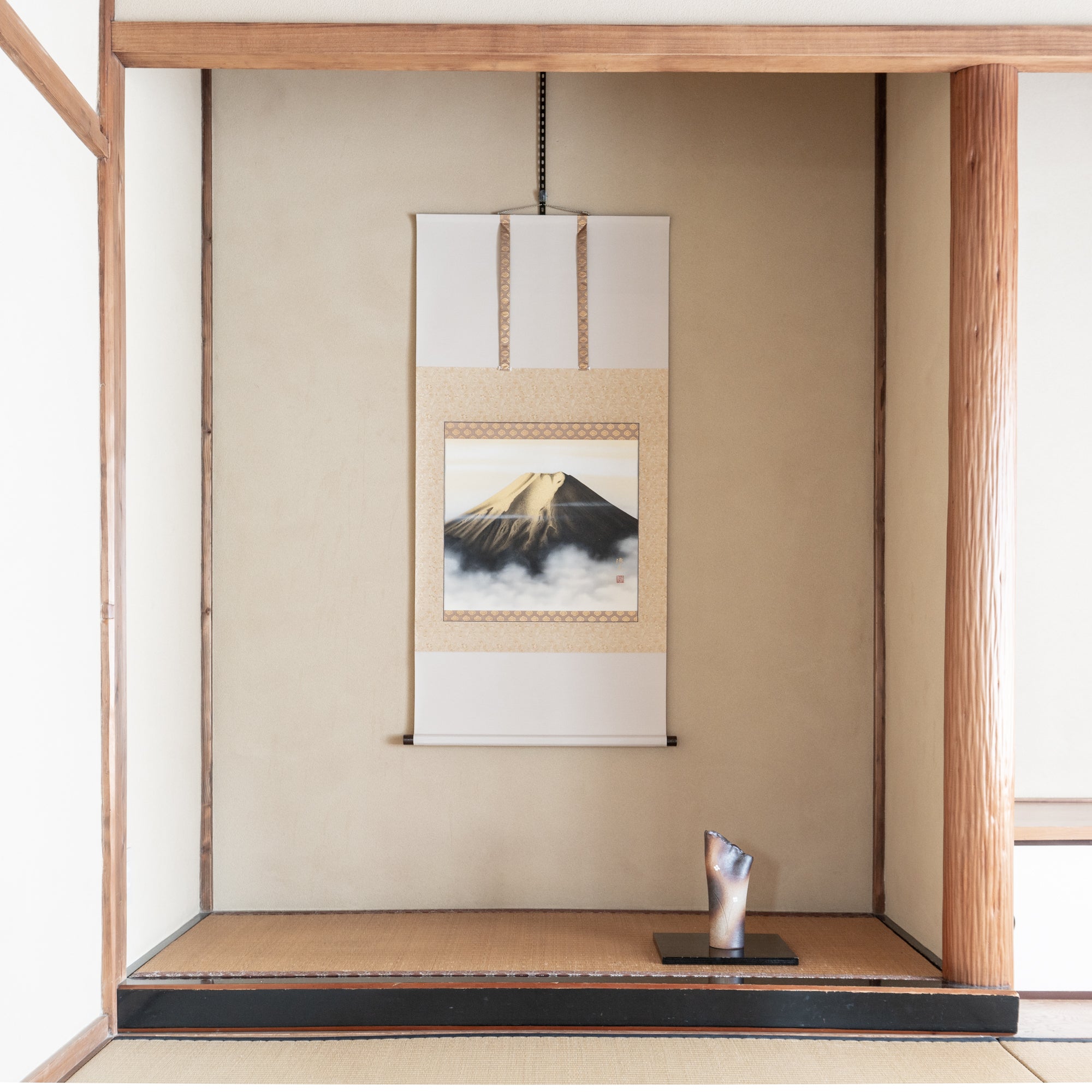 Golden Mt. Fuji Kakejiku Hanging Scroll