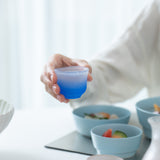 Hirota Blue Fubuki 3-Piece Edo Glass Sake Set