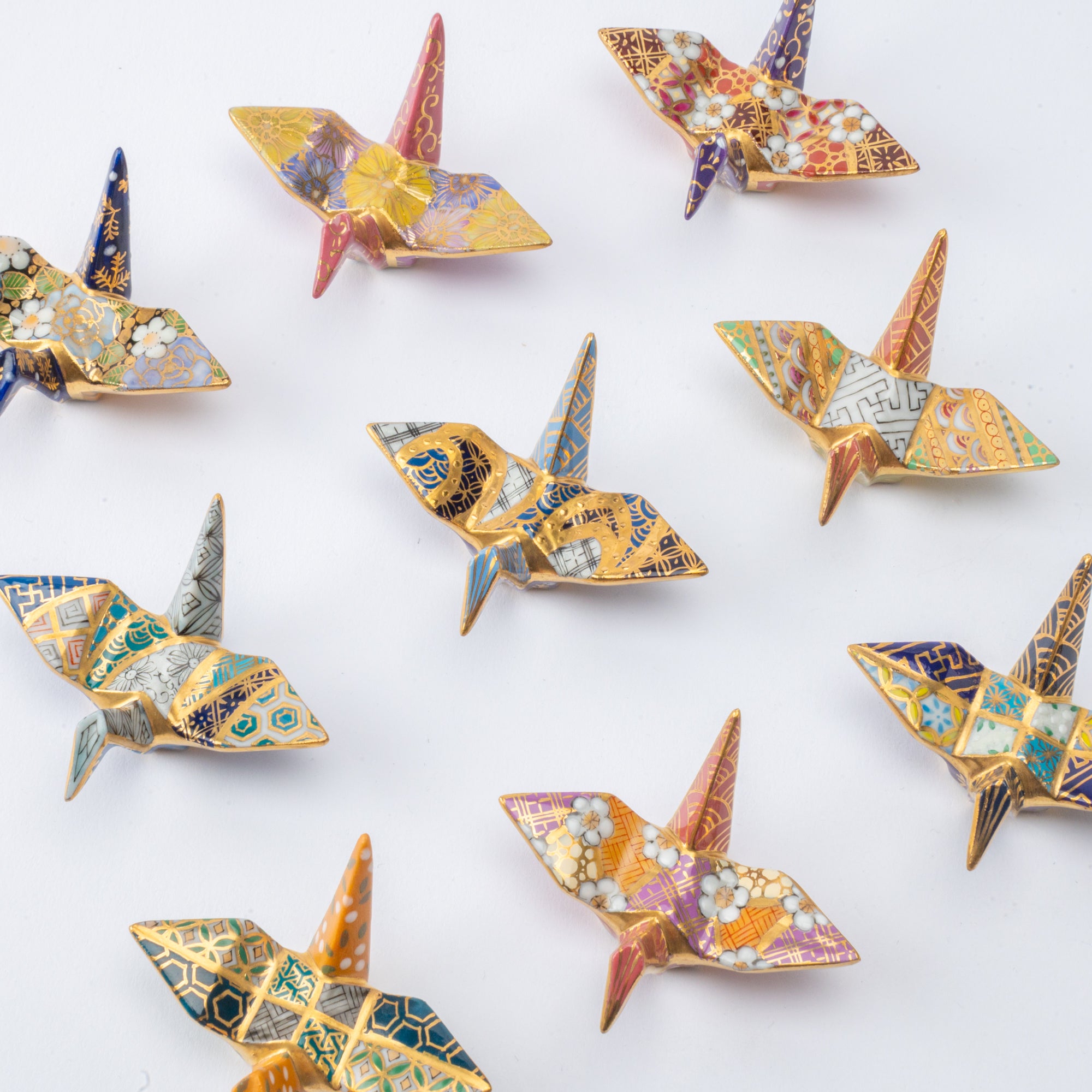 Gold-lined Origami Crane Chopstick Rest