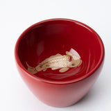 Taya Shikkiten Swimming Koi Fish Wajima Lacquerware Guinomi Sake Cup