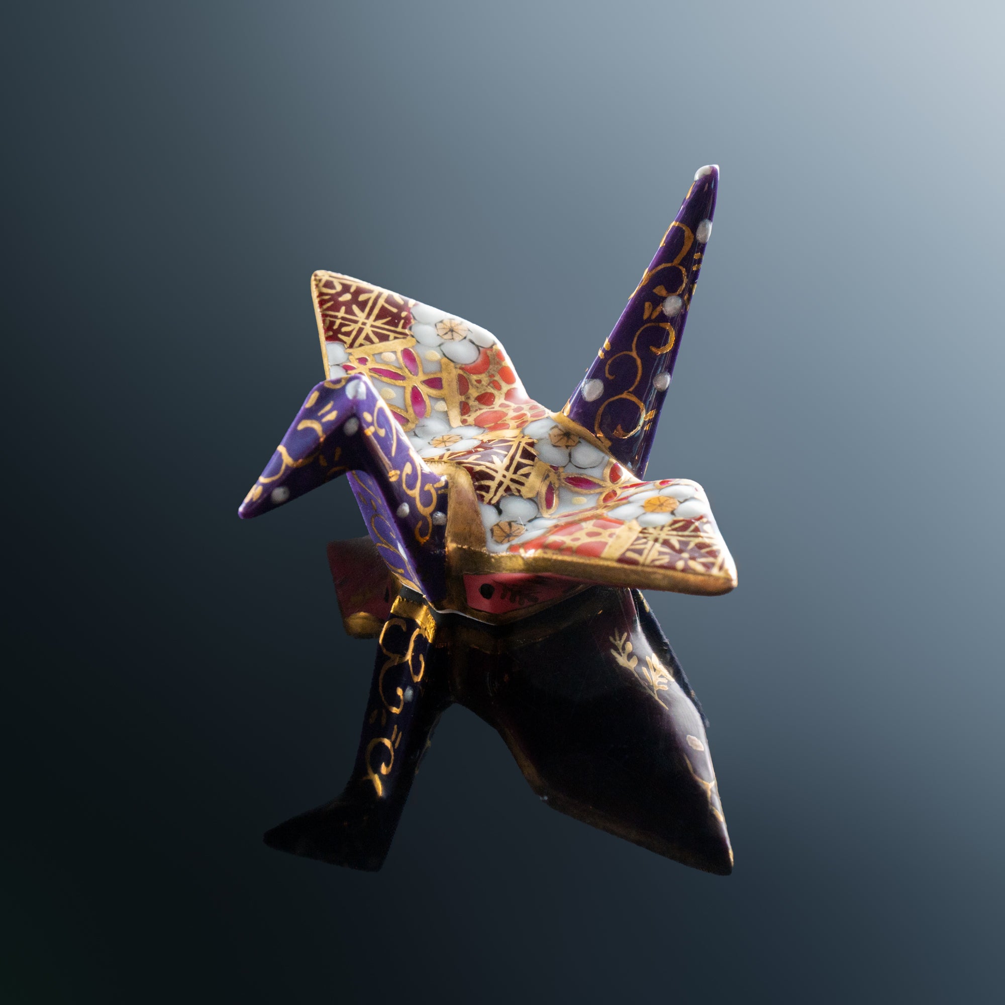 Gold-lined Origami Crane Chopstick Rest
