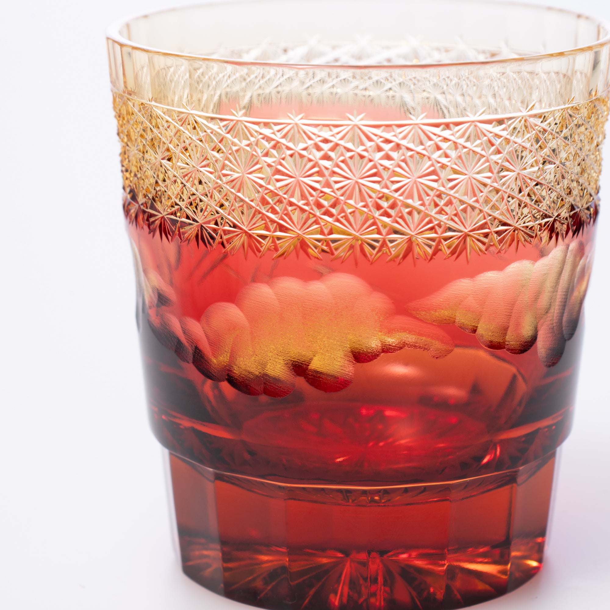 Hokusai Mt. Fuji Edo Kiriko Whiskey Glass