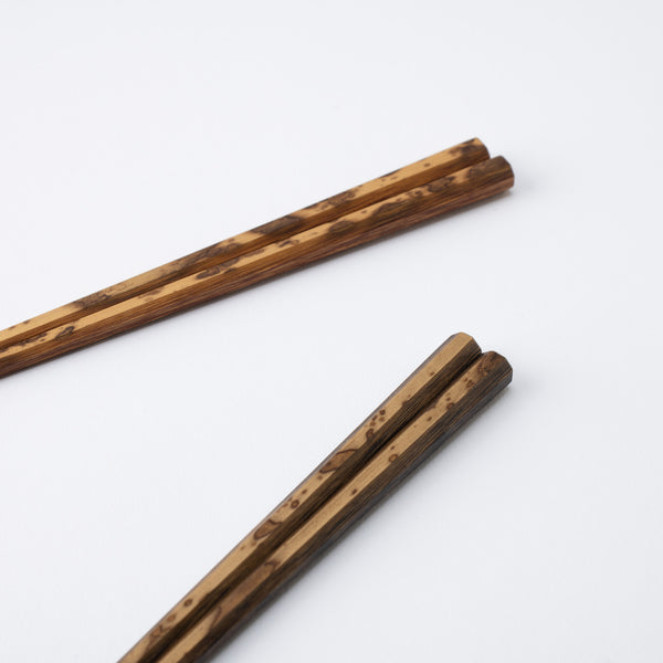 Matsukan Octagonal Zumen Kyoto Bamboo Wakasa Lacquerware Set of Two Pairs of Chopsticks 24 cm (9.4 in)