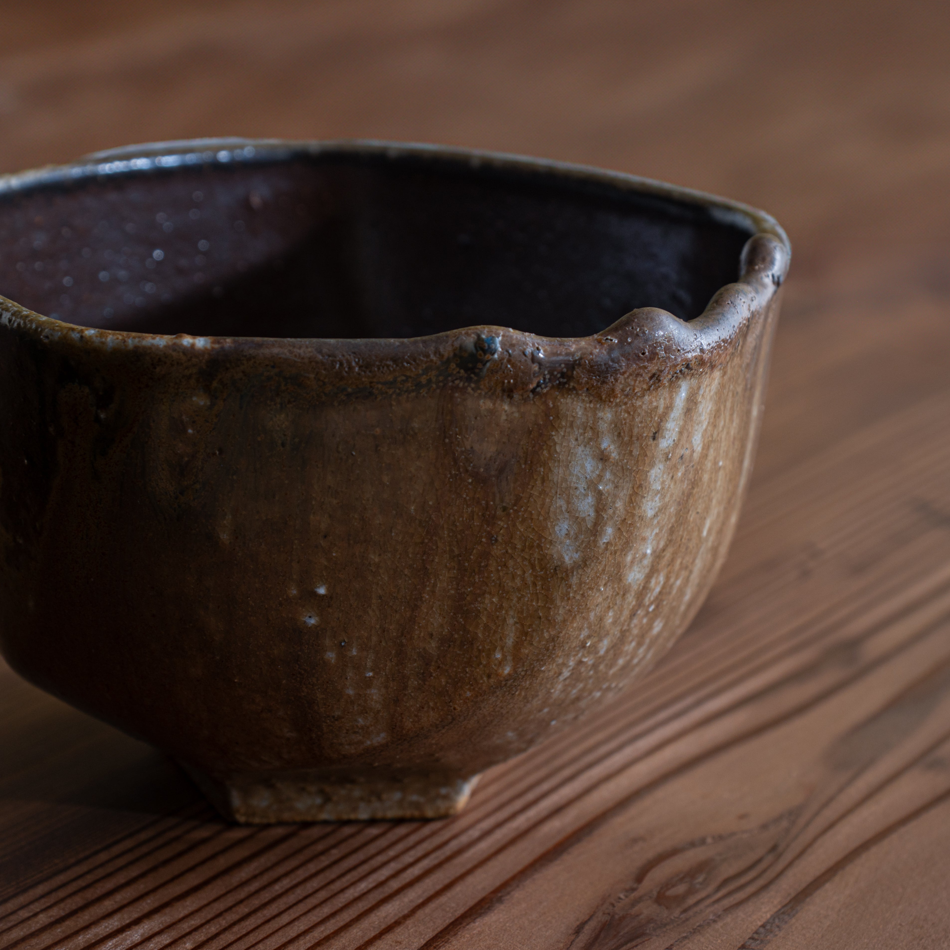 Tamadare Five-Sided Matcha Bowl Chawan