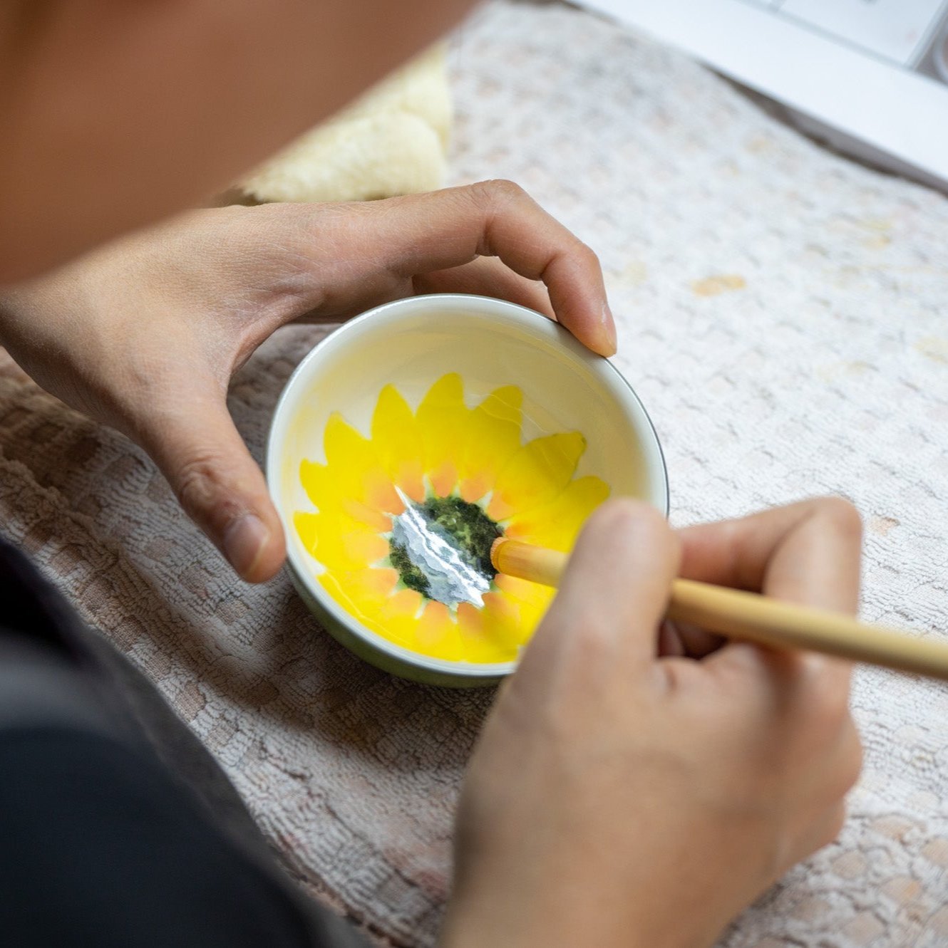 Colorful Floral Japanese Teacup