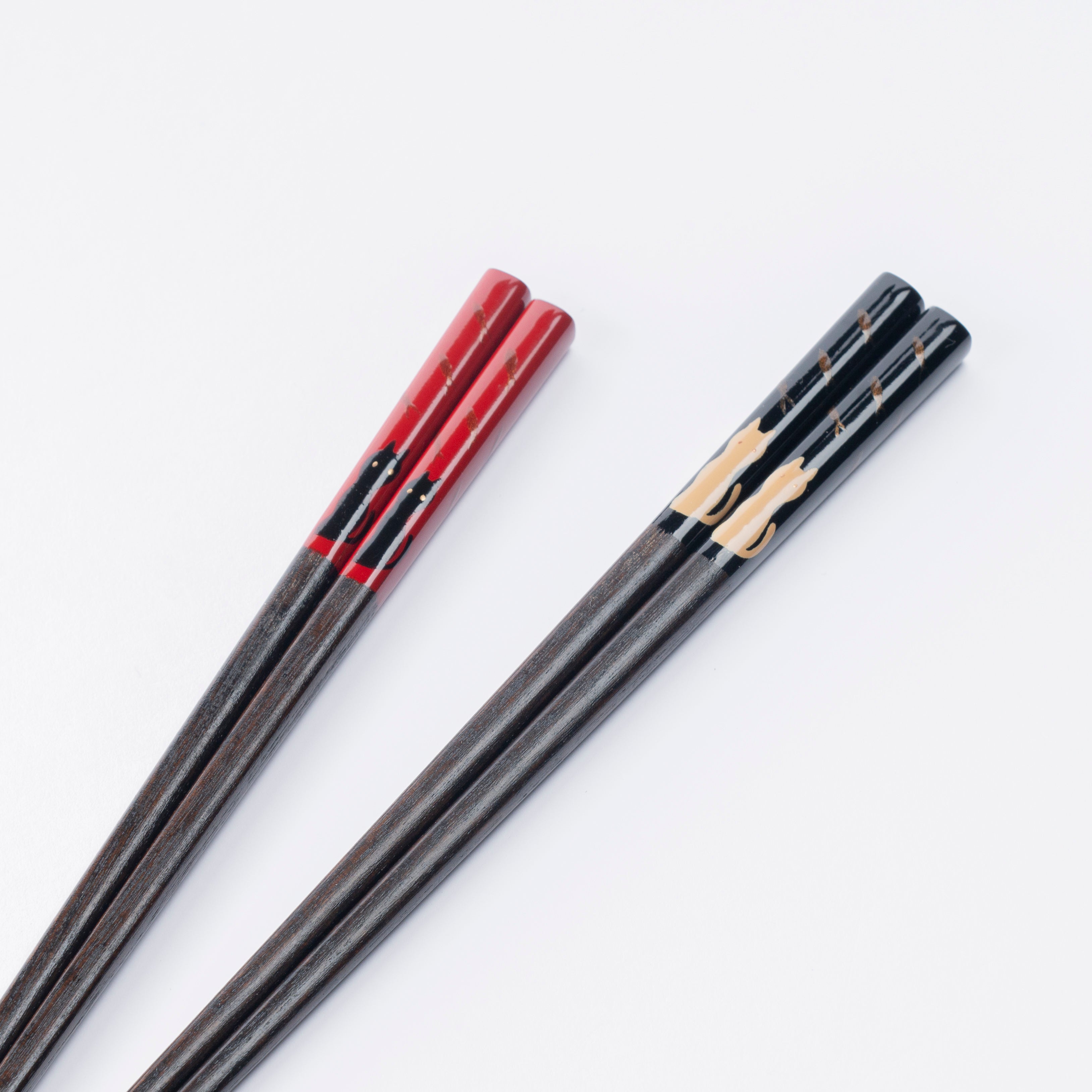 Cat and Fish Set of Two Pairs of Chopsticks