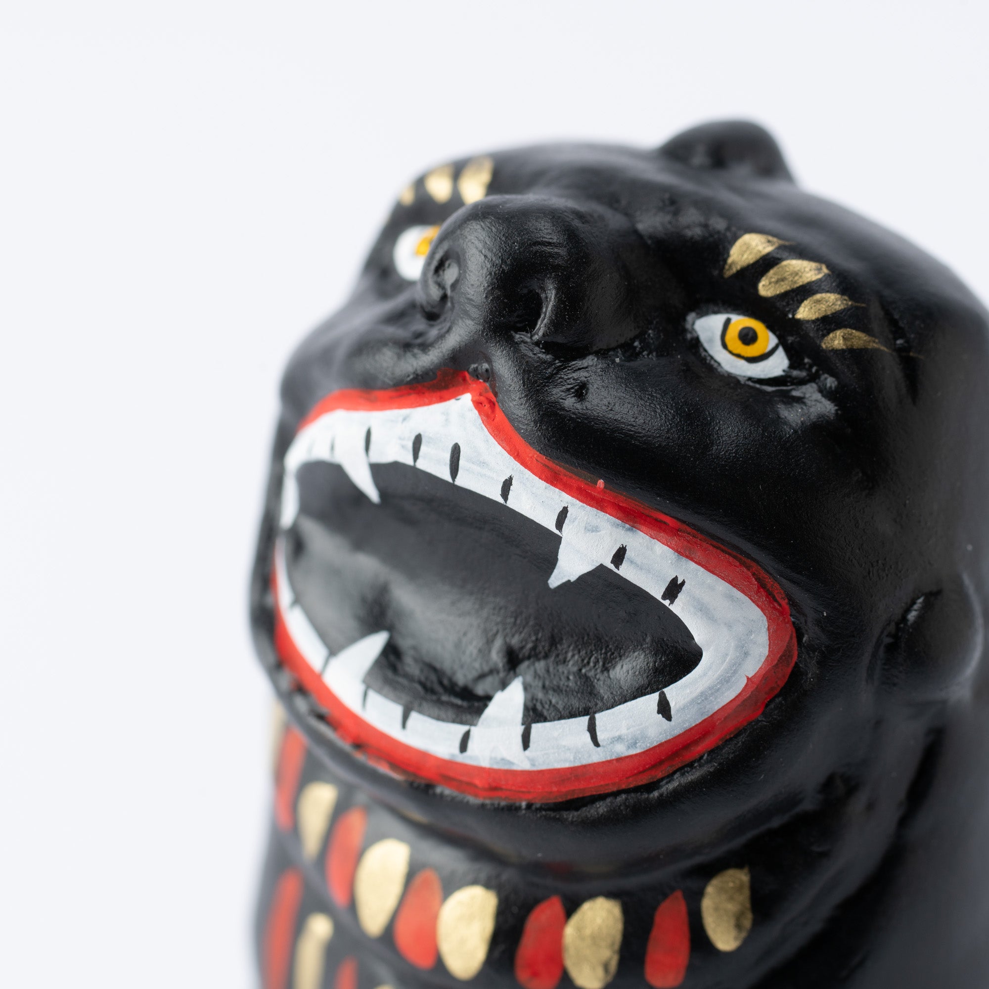 Black Komainu Agyo Figurine