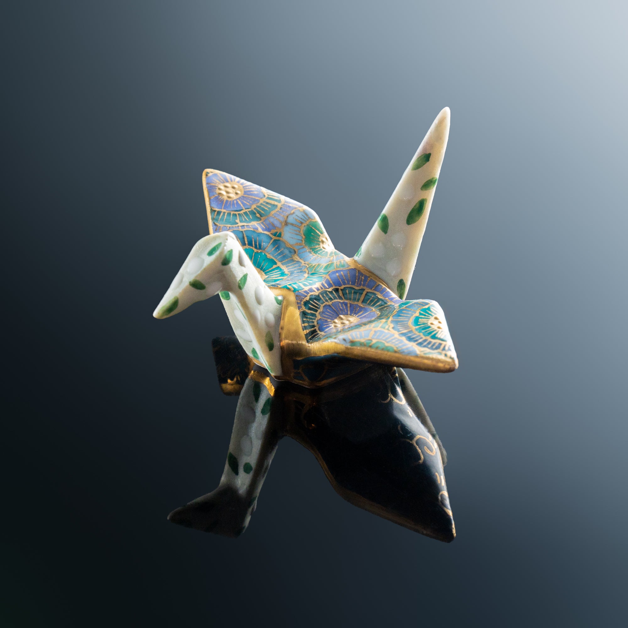 Gold-lined Origami Crane Chopstick Rest
