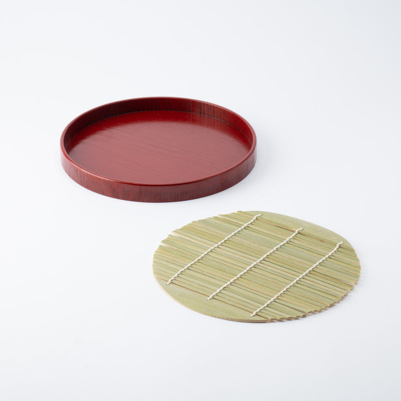 Yamanaka Lacquerware Round Japanese Soba Tray