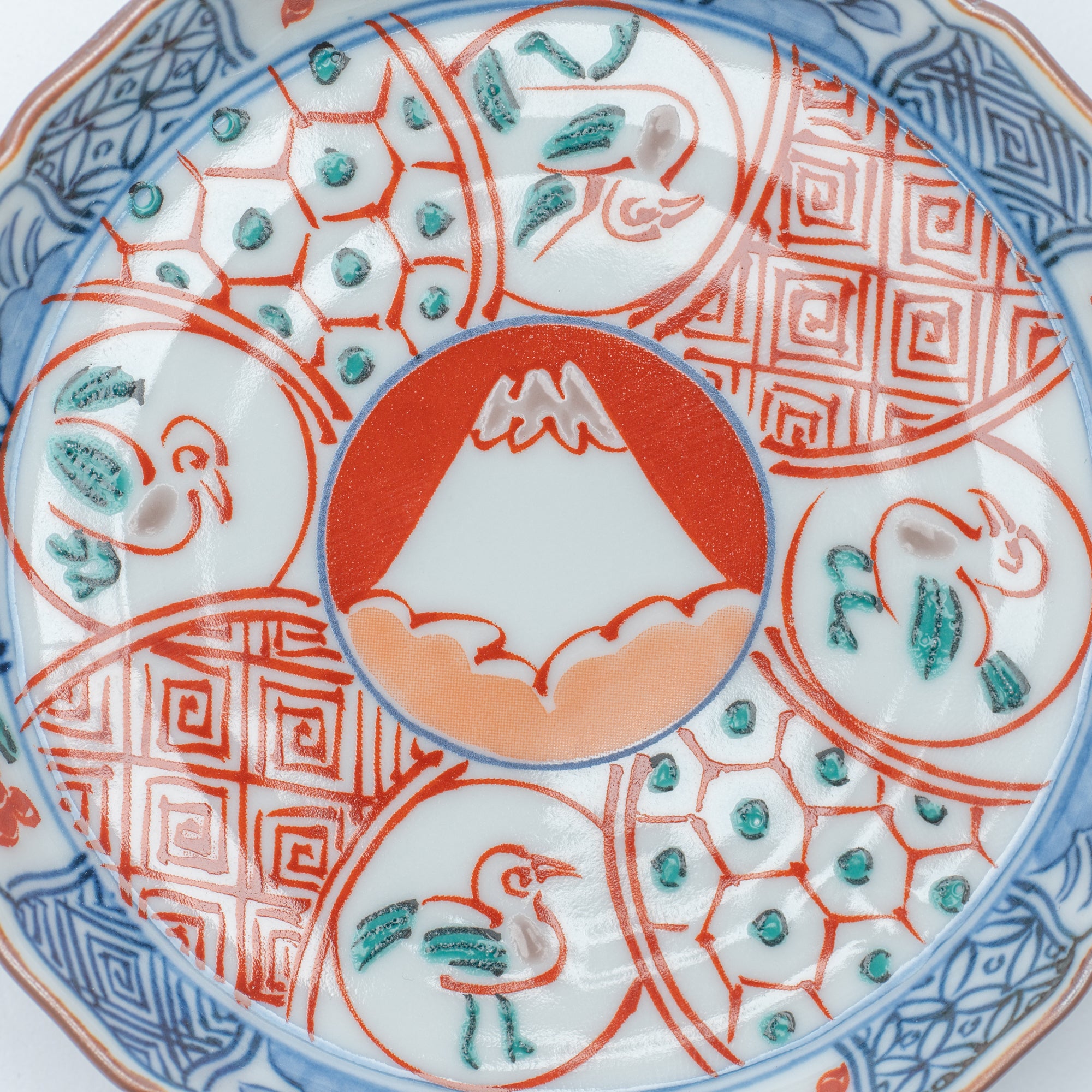 Auspicious Motifs with Mt. Fuji Sauce Plate