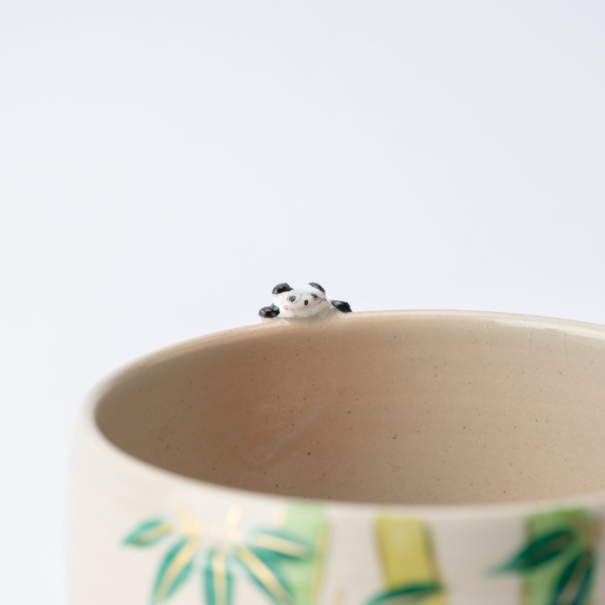 Bamboo and Peeking Panda Matcha Bowl Chawan