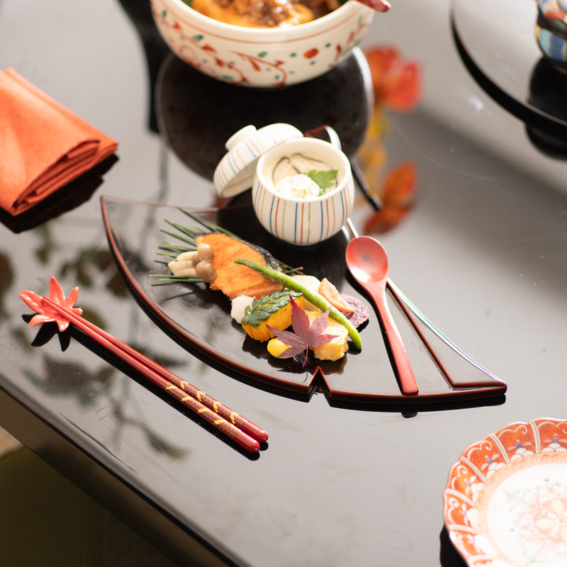Gingko Leaf Echizen Lacquerware Plate