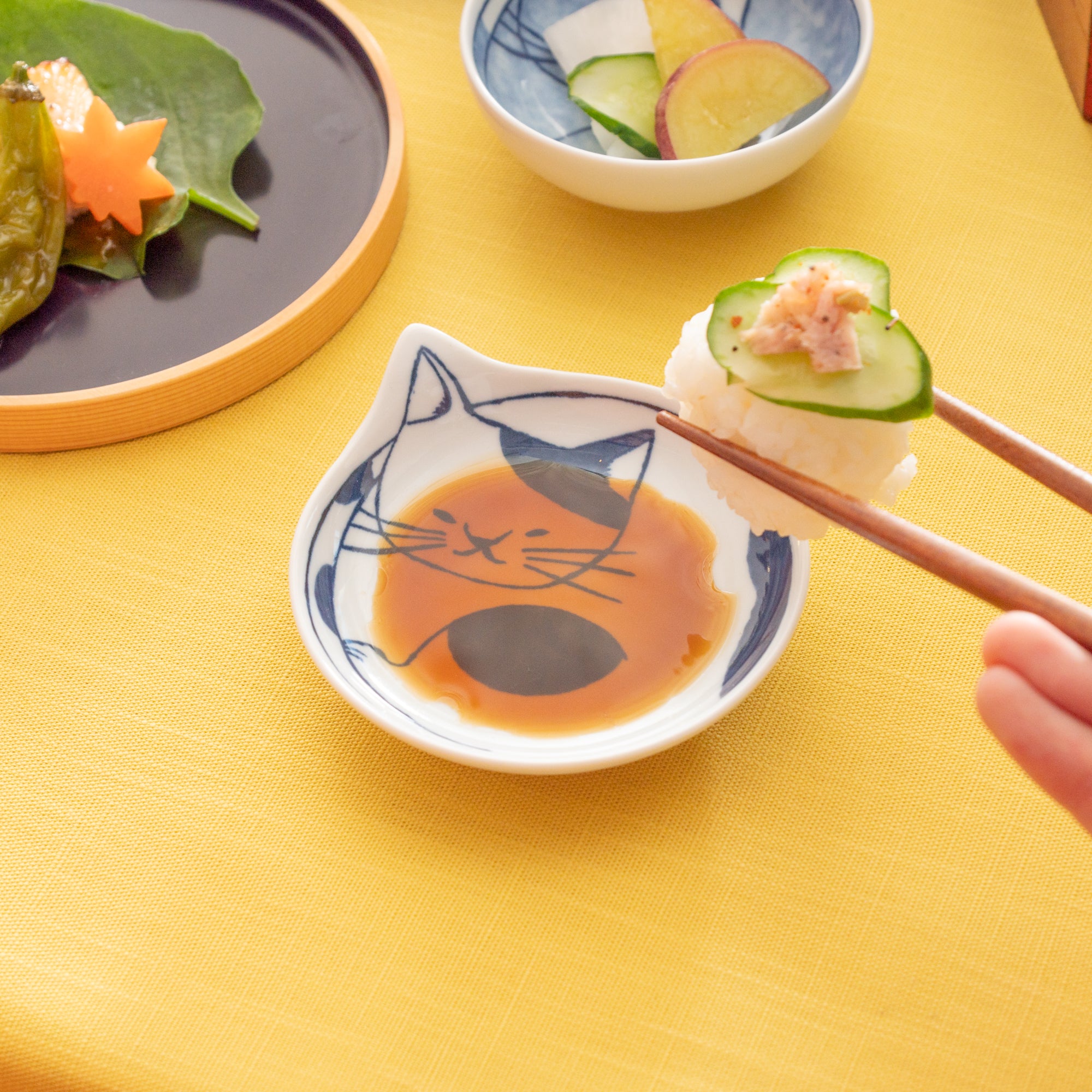 Coneco Cat Sauce Plate Set