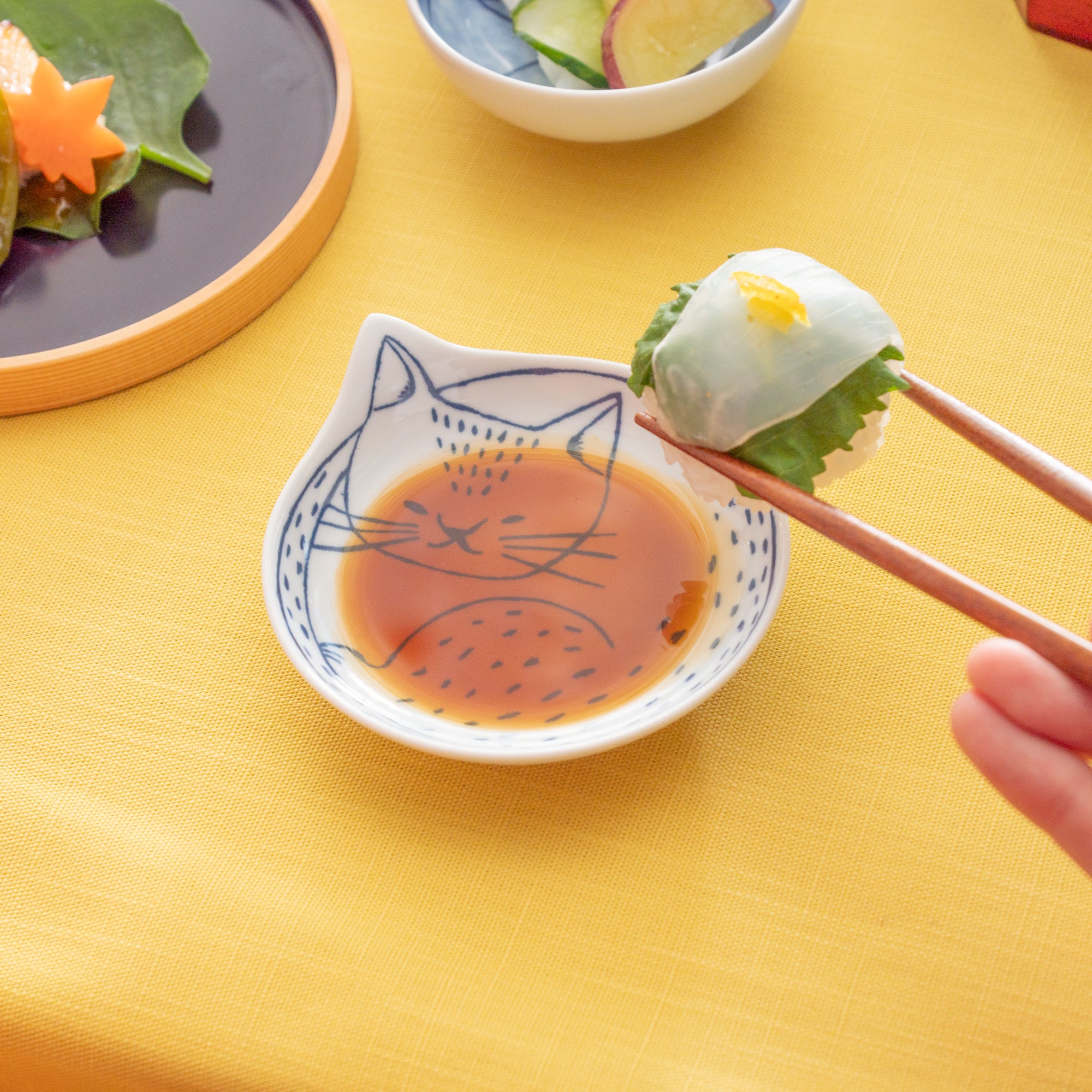 Coneco Cat Sauce Plate Set