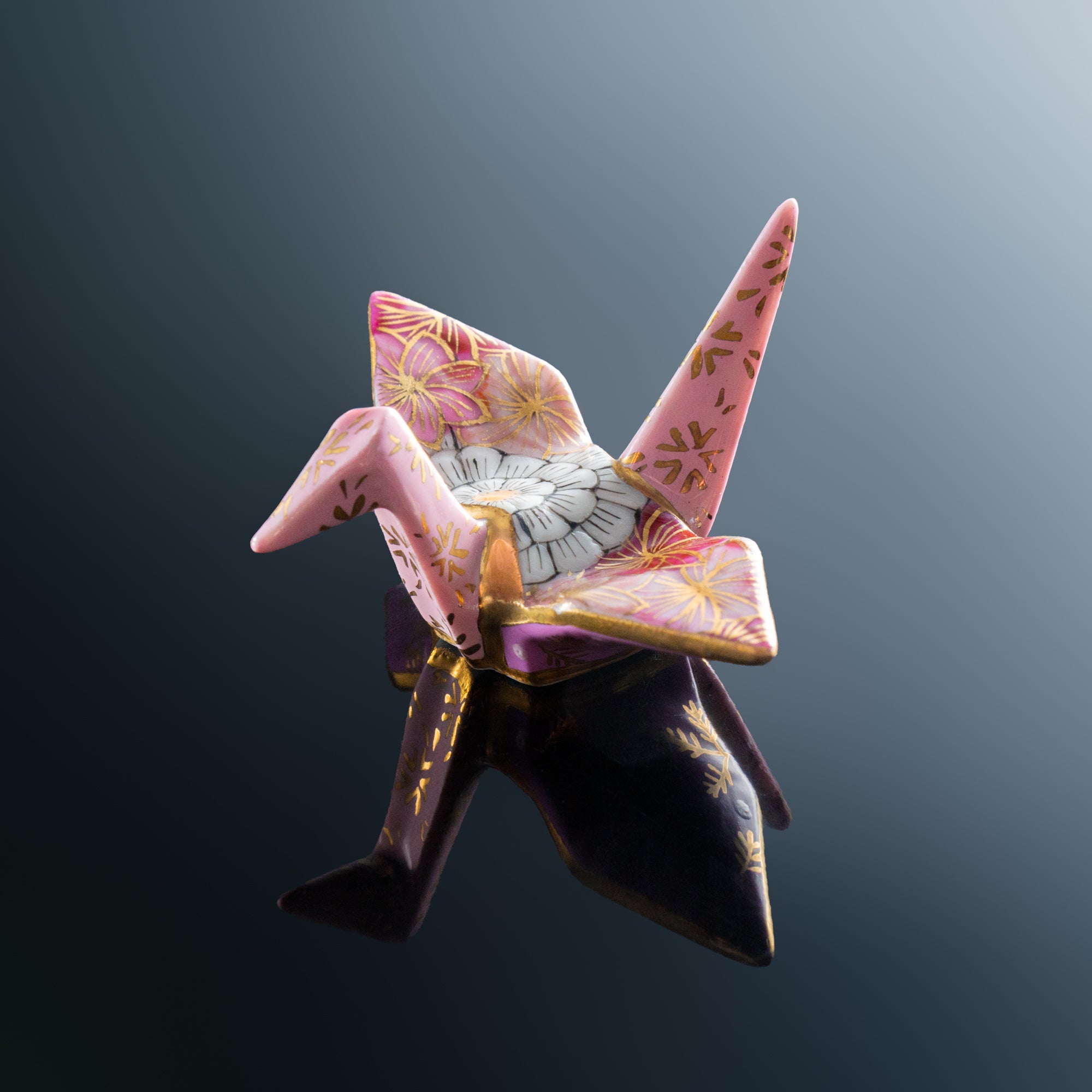 Gold-lined Origami Crane Chopstick Rest